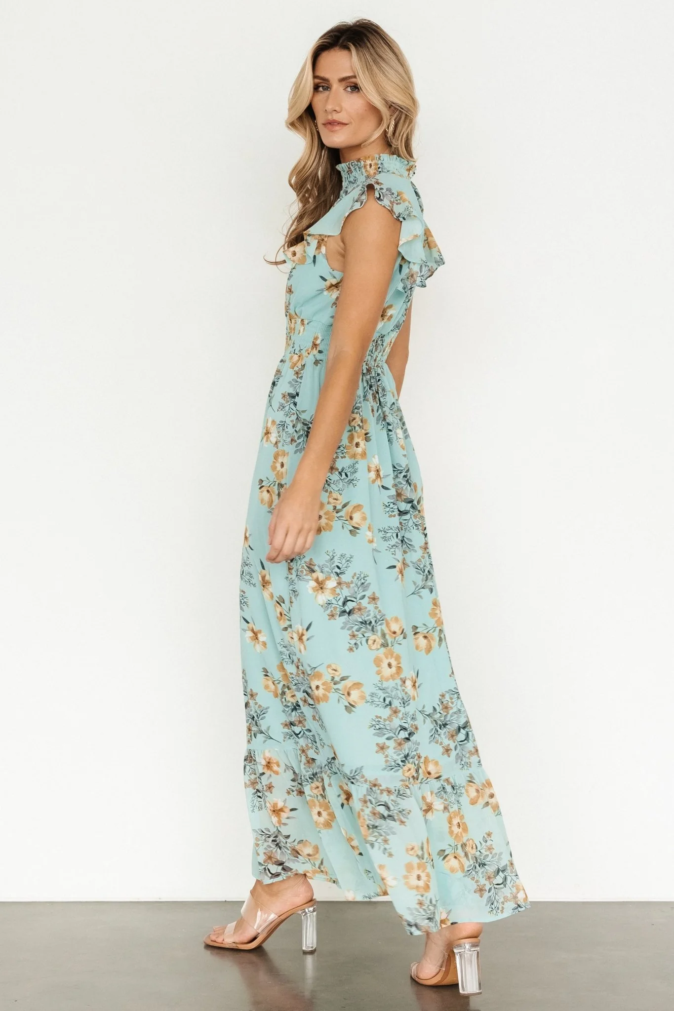 Kearny Ruffle Maxi Dress | Mint Floral