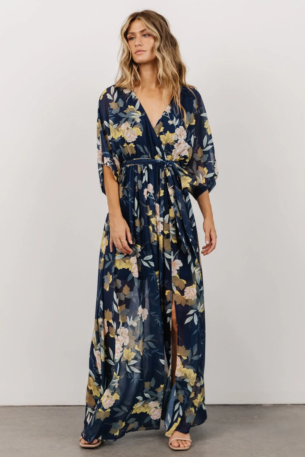 Kia Kimono Maxi Dress | Navy Floral