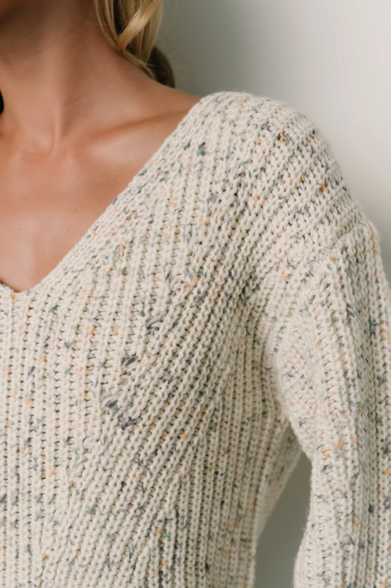 Rosie Knit Sweater | Ivory + Blue Multi