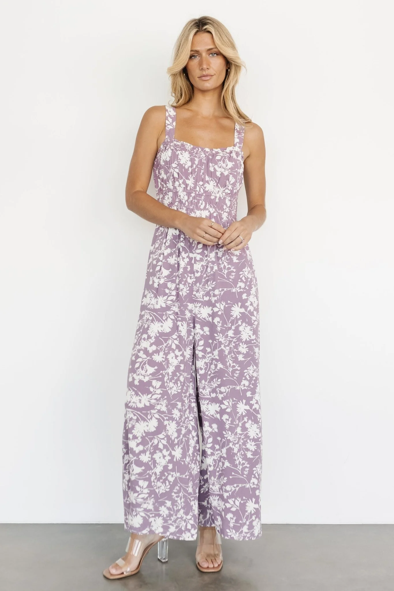 Palisades Tank Jumpsuit | Lavender Print