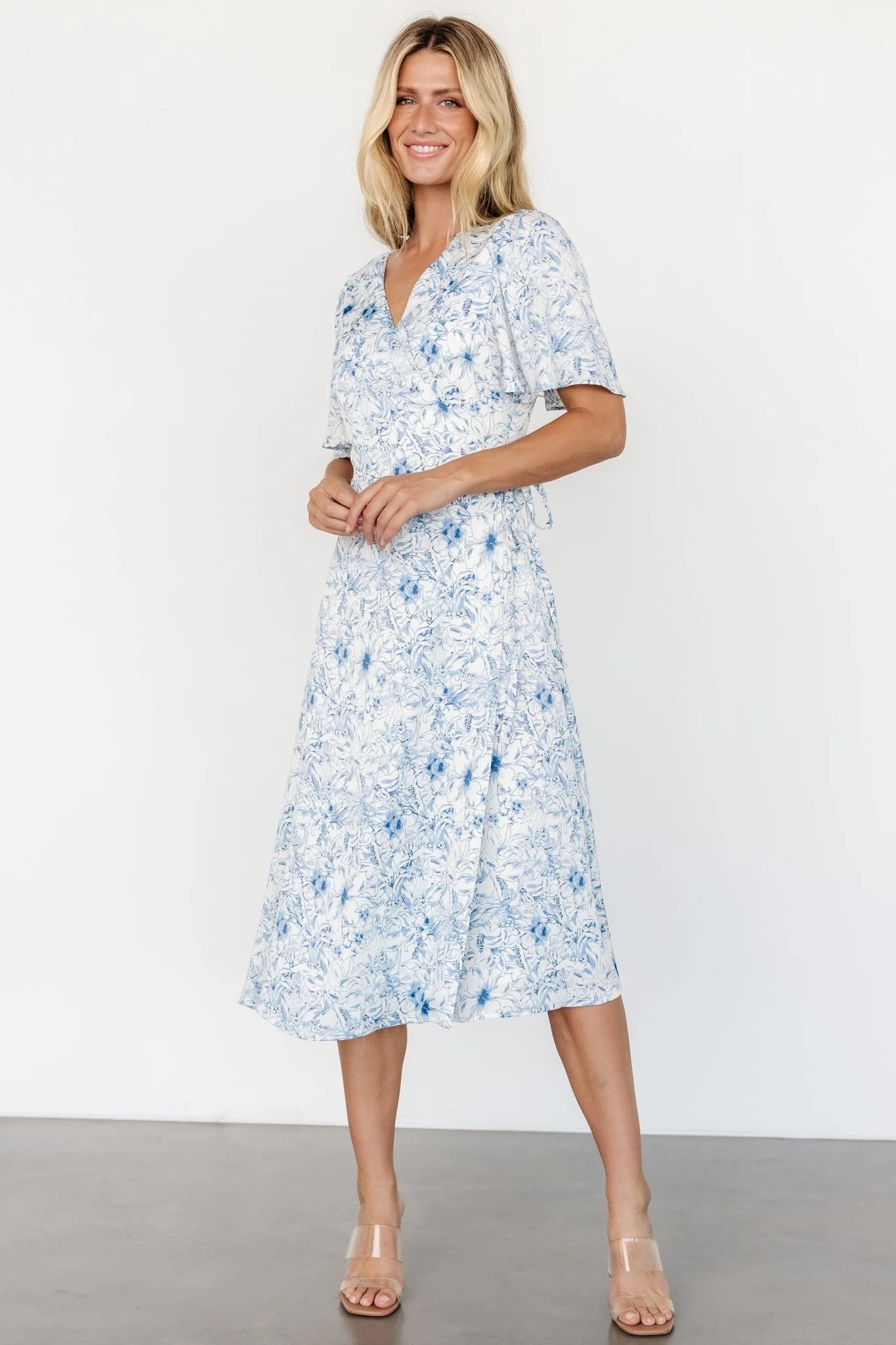 Amelie Wrap Midi Dress | Blue Print