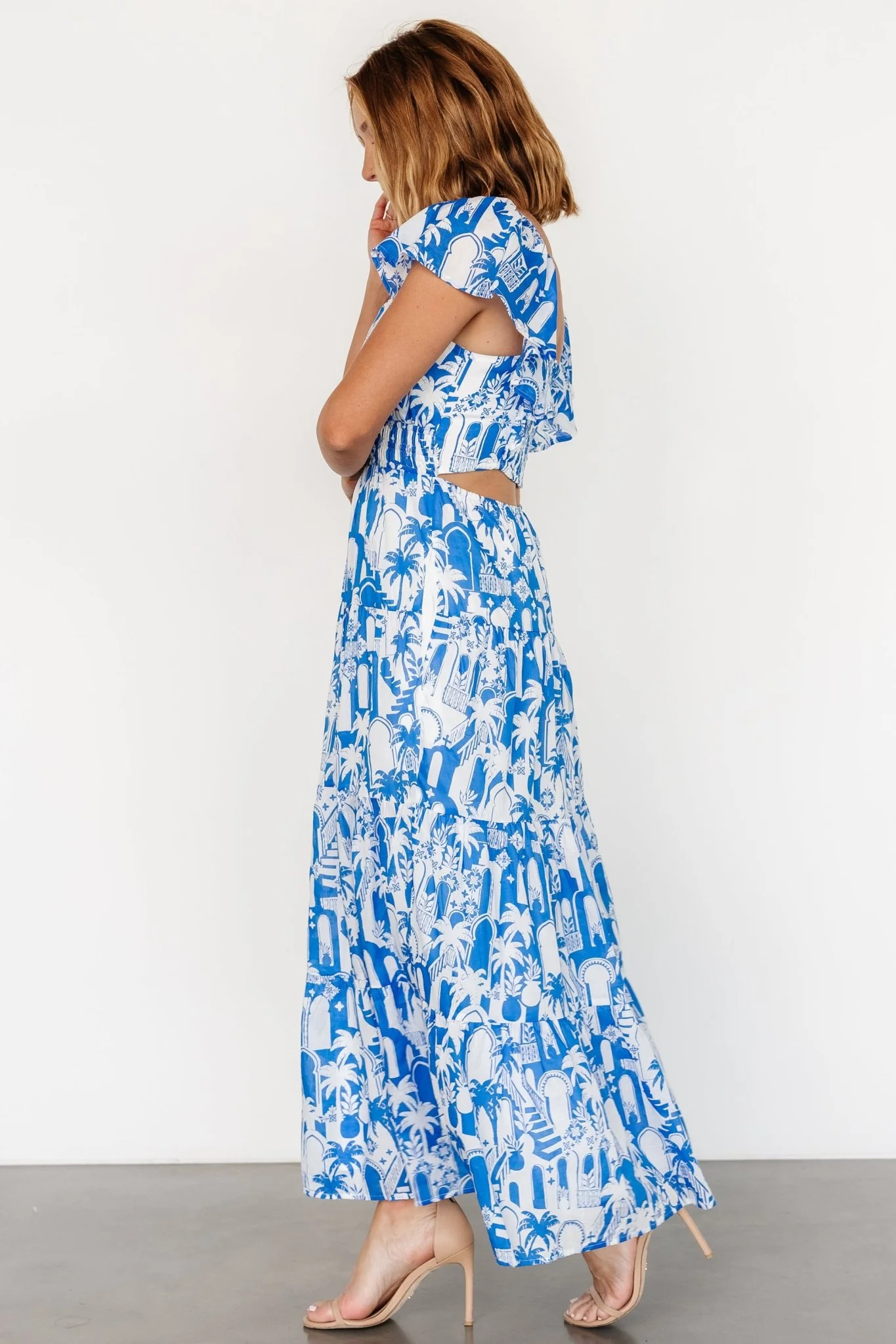 Catira Maxi Dress | Blue + White