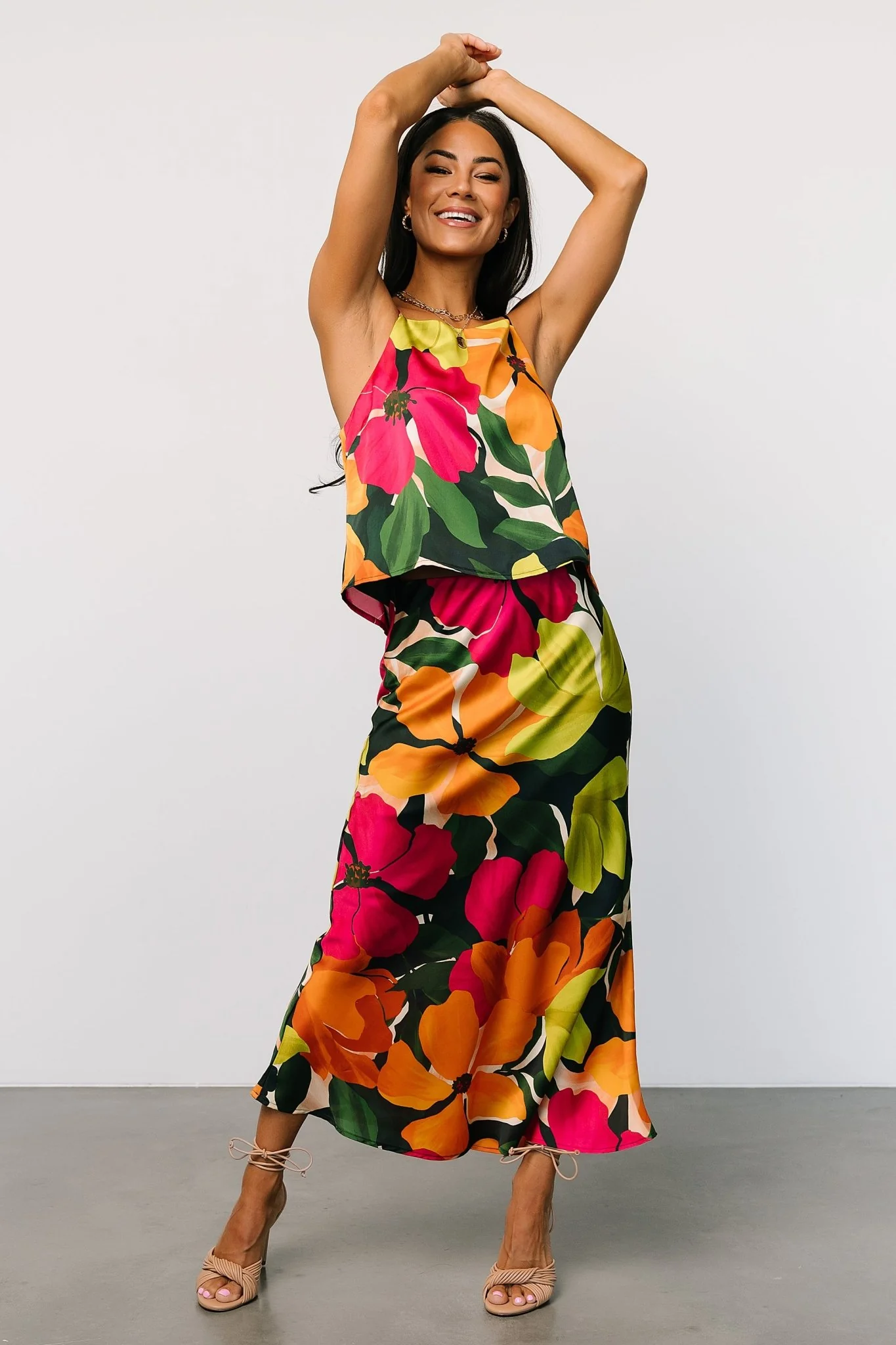 Leland Satin Skirt | Multi Floral