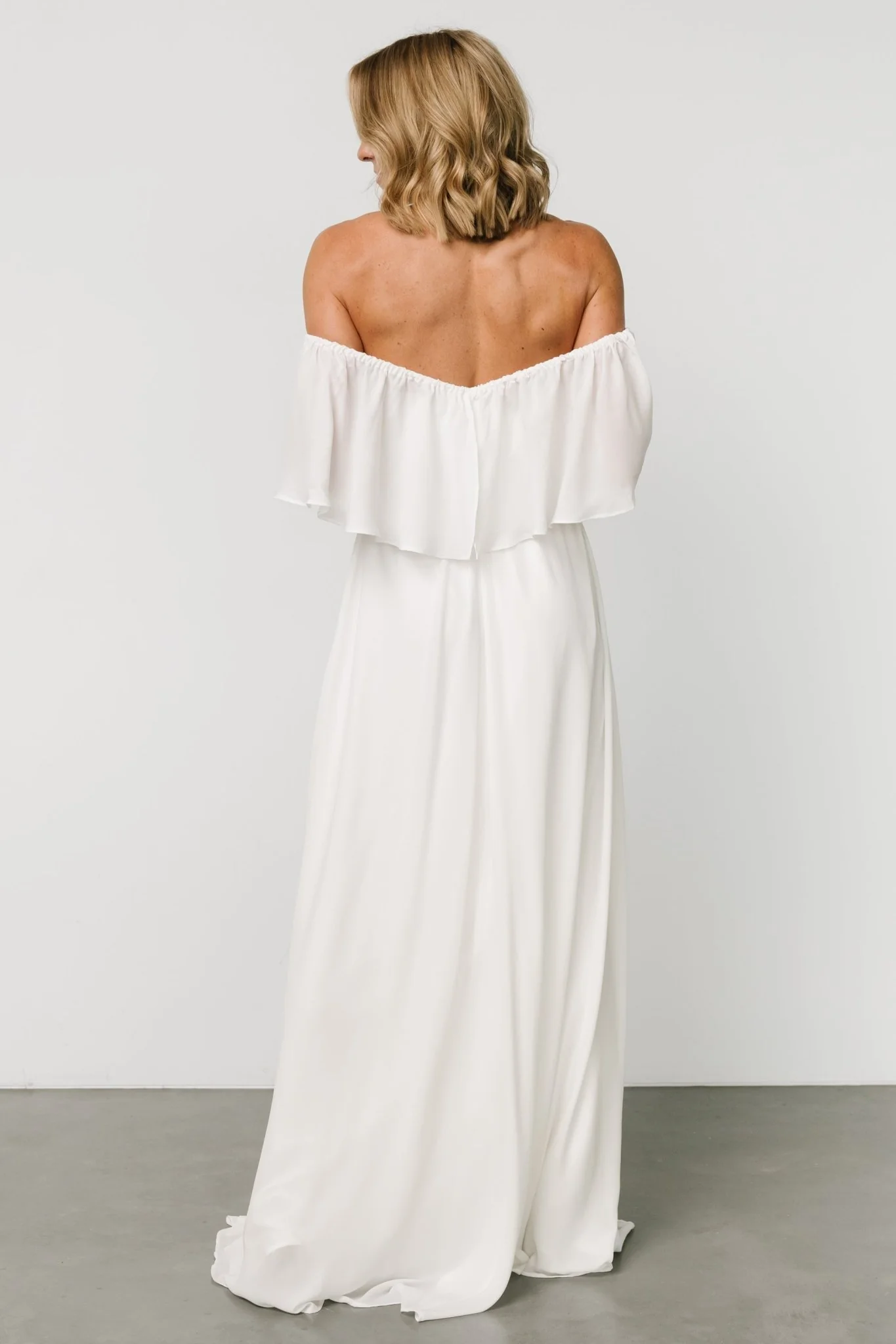 Diana Off Shoulder Maxi Dress | Off White