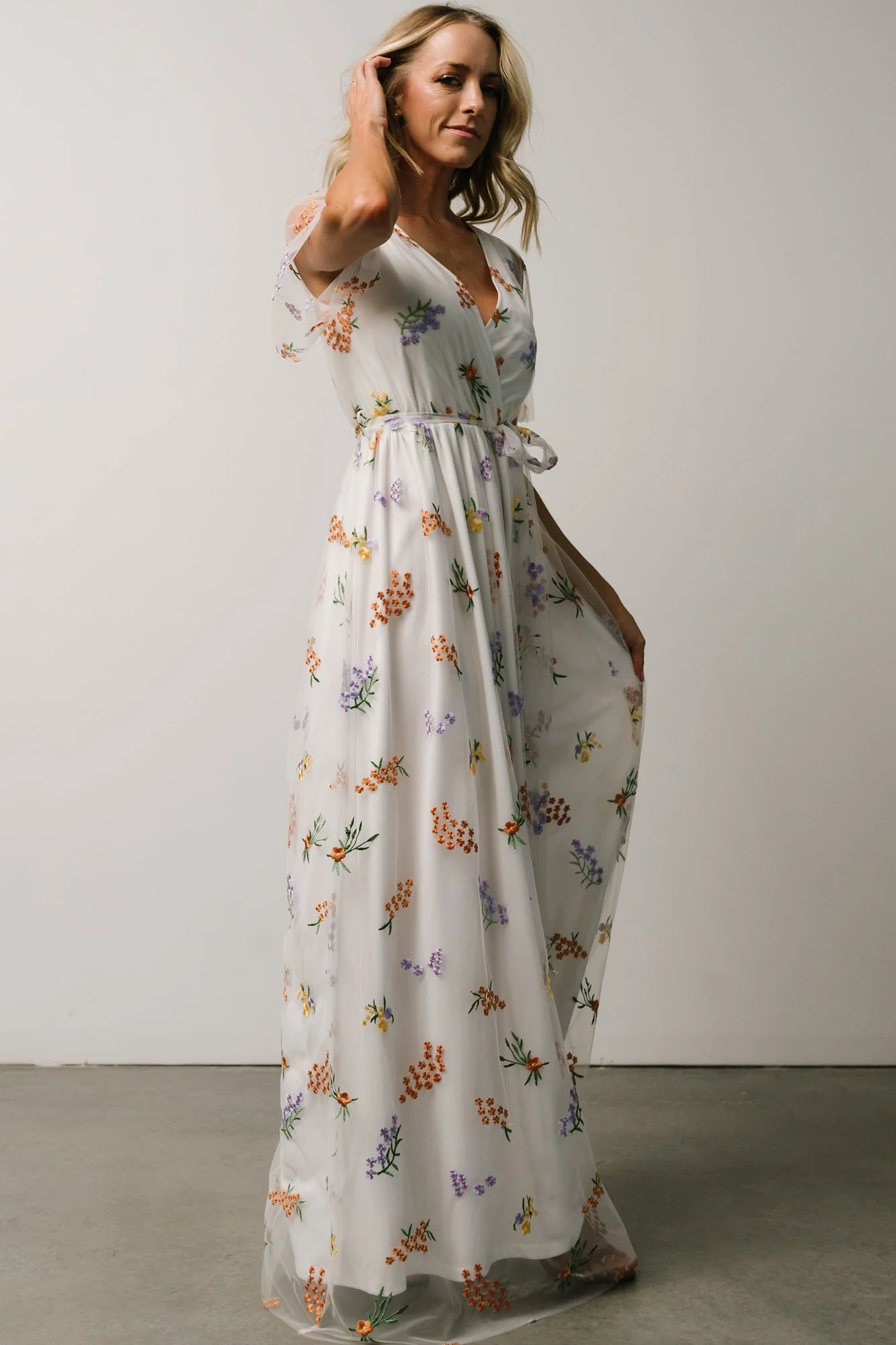 Marseille Embossed Maxi Dress | Meadow Floral