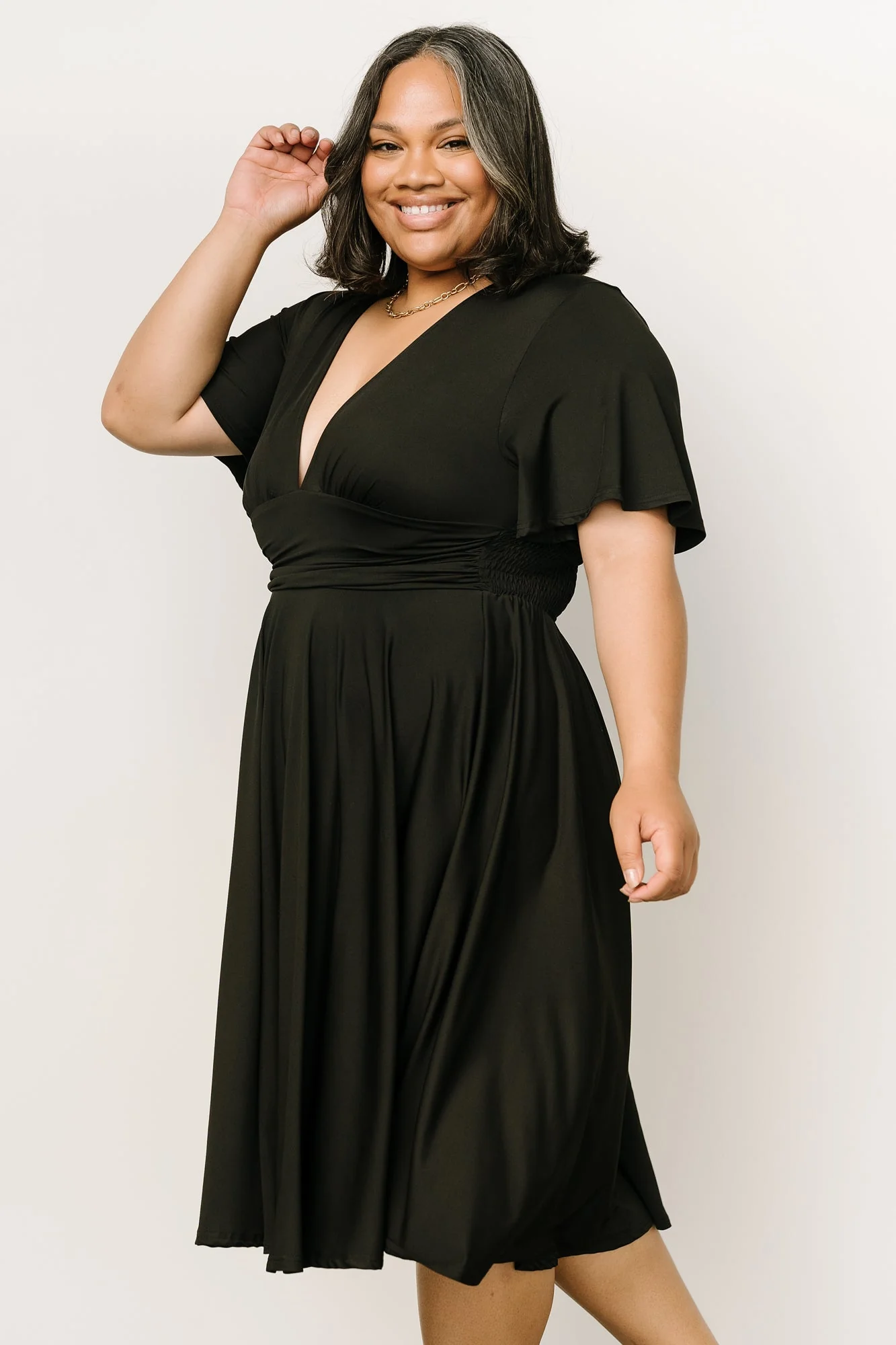 Janette Midi Dress | Black