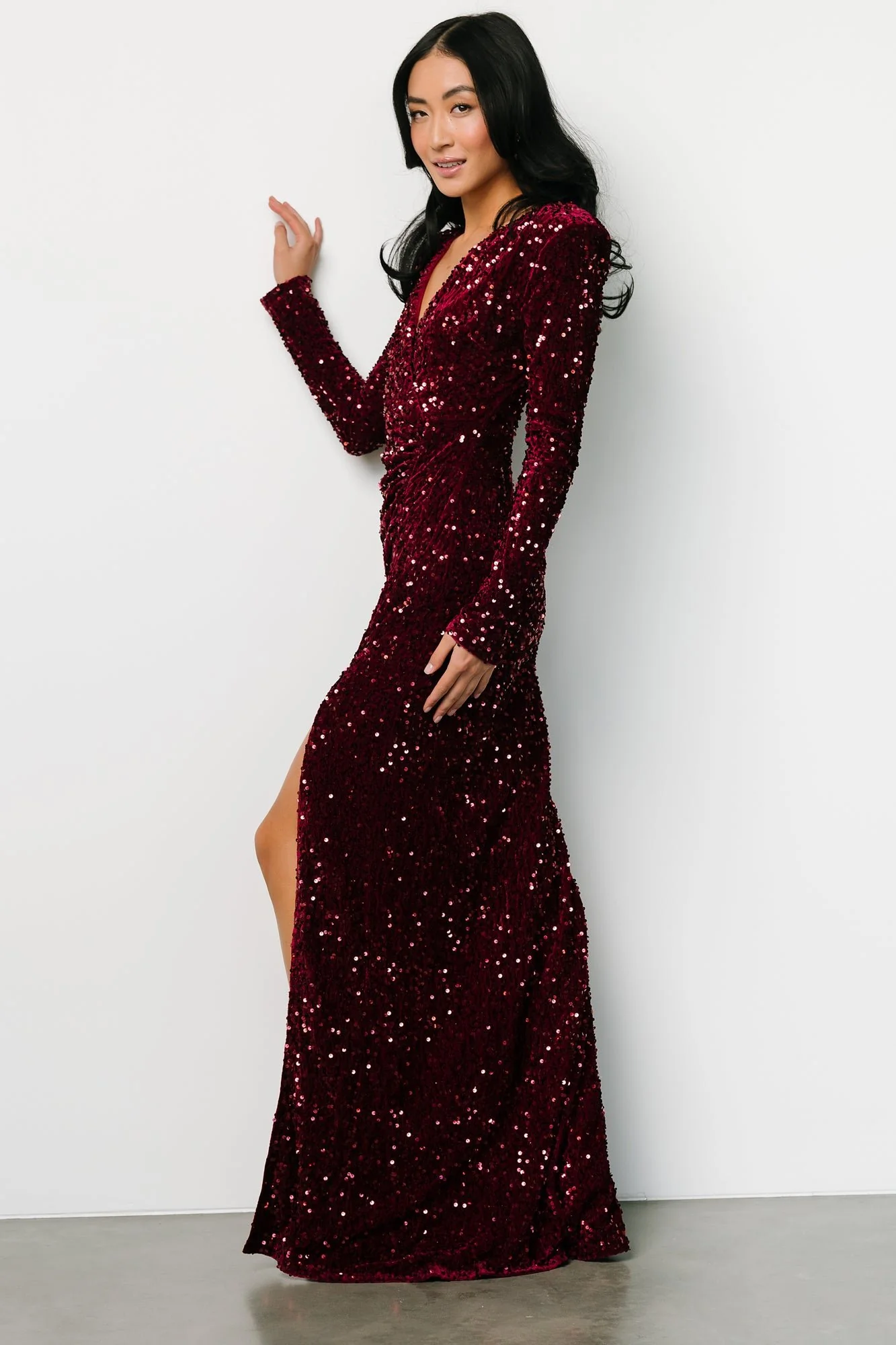 Madonna Sequin Maxi Dress | Burgundy