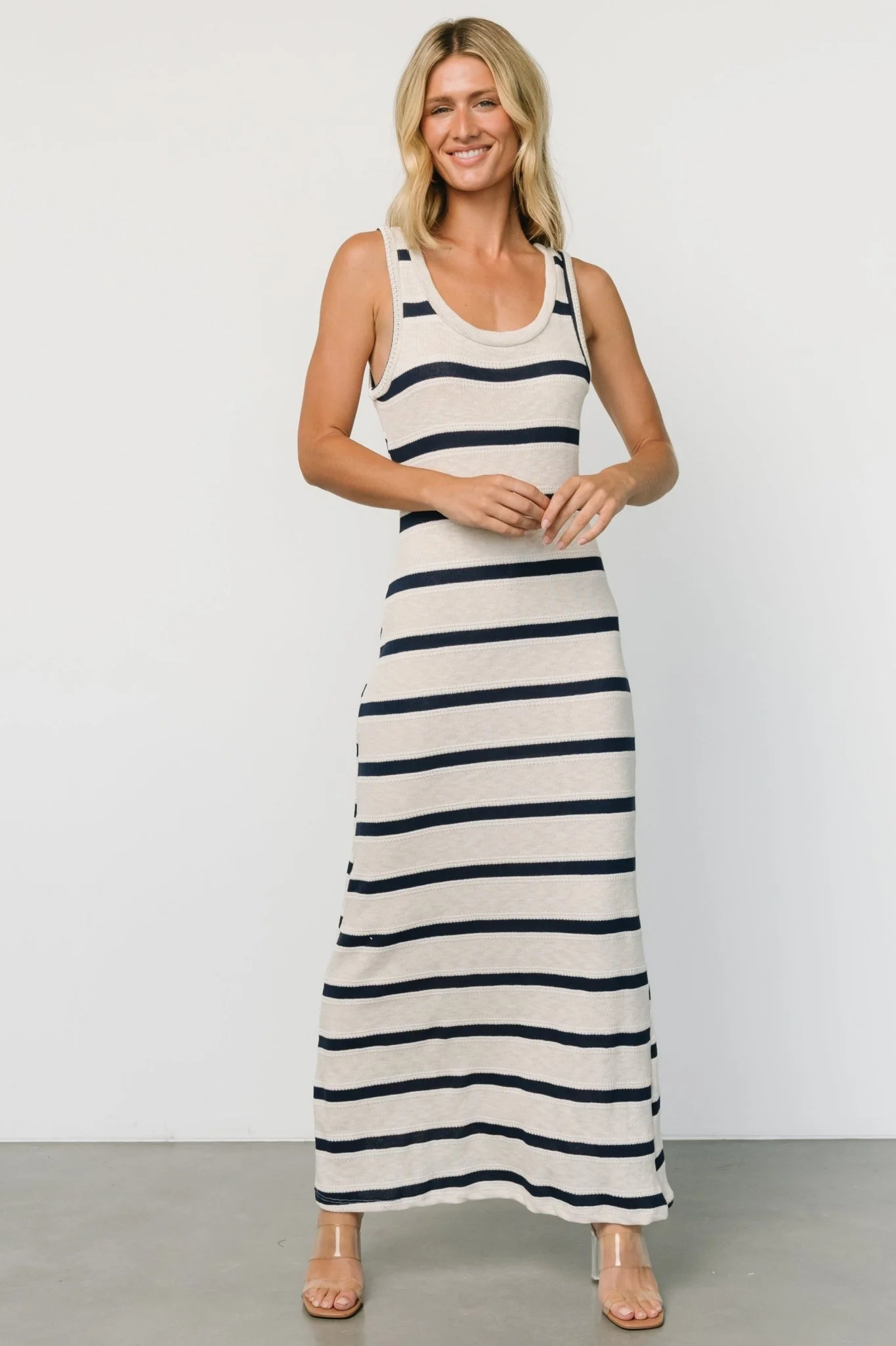 Palawan Striped Maxi Dress | Cream + Navy