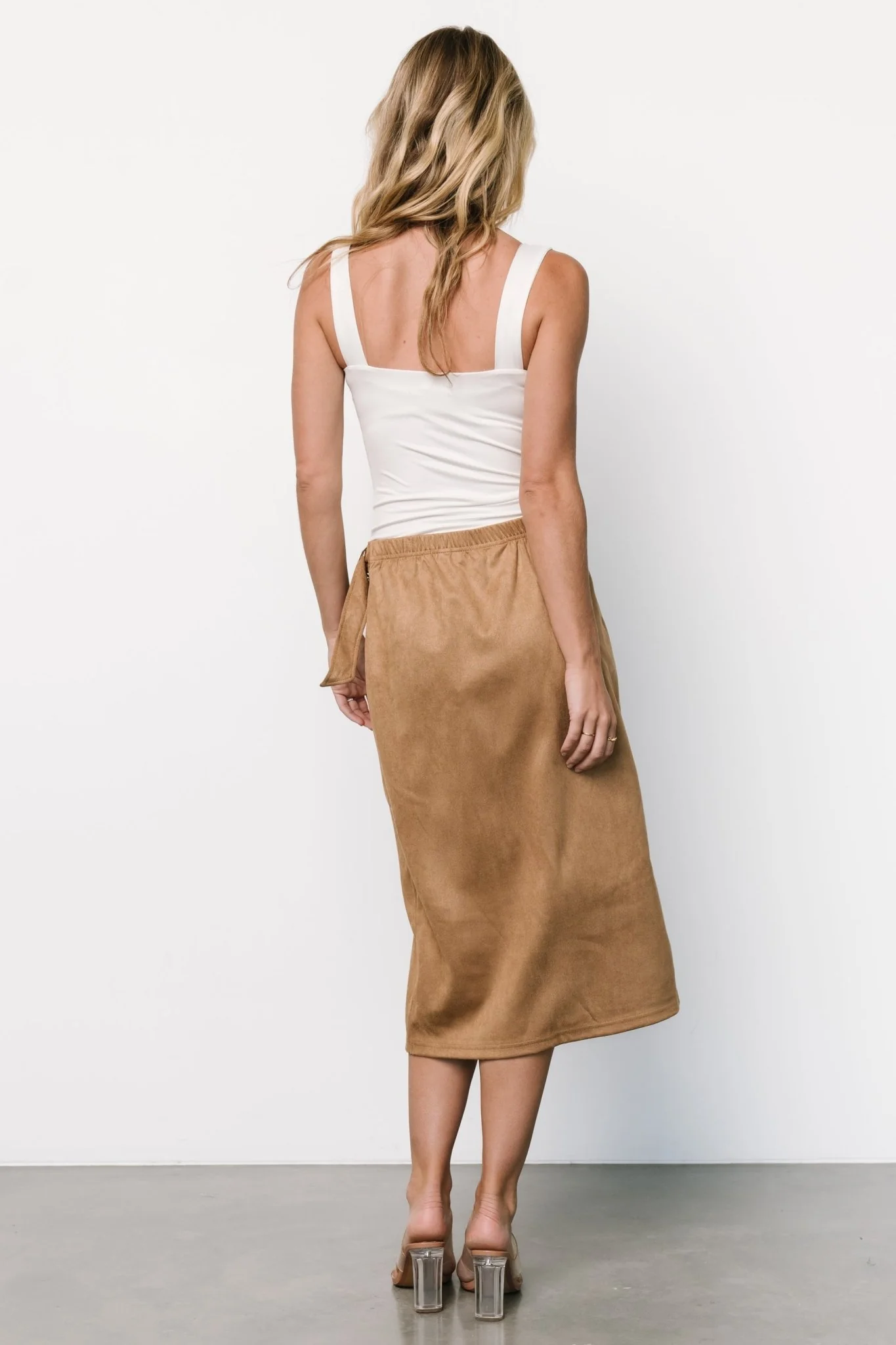 Malika Faux Wrap Skirt | Camel