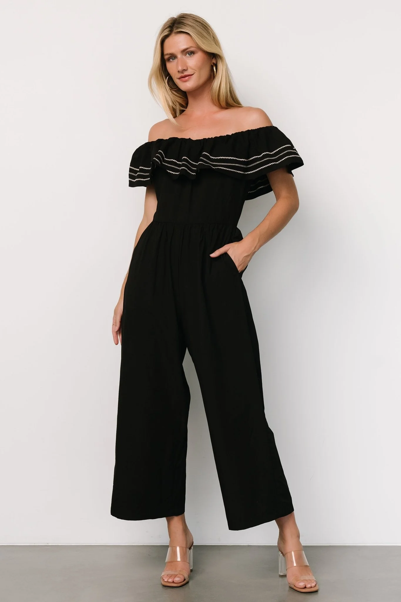 Reyna Off Shoulder Jumpsuit | Black