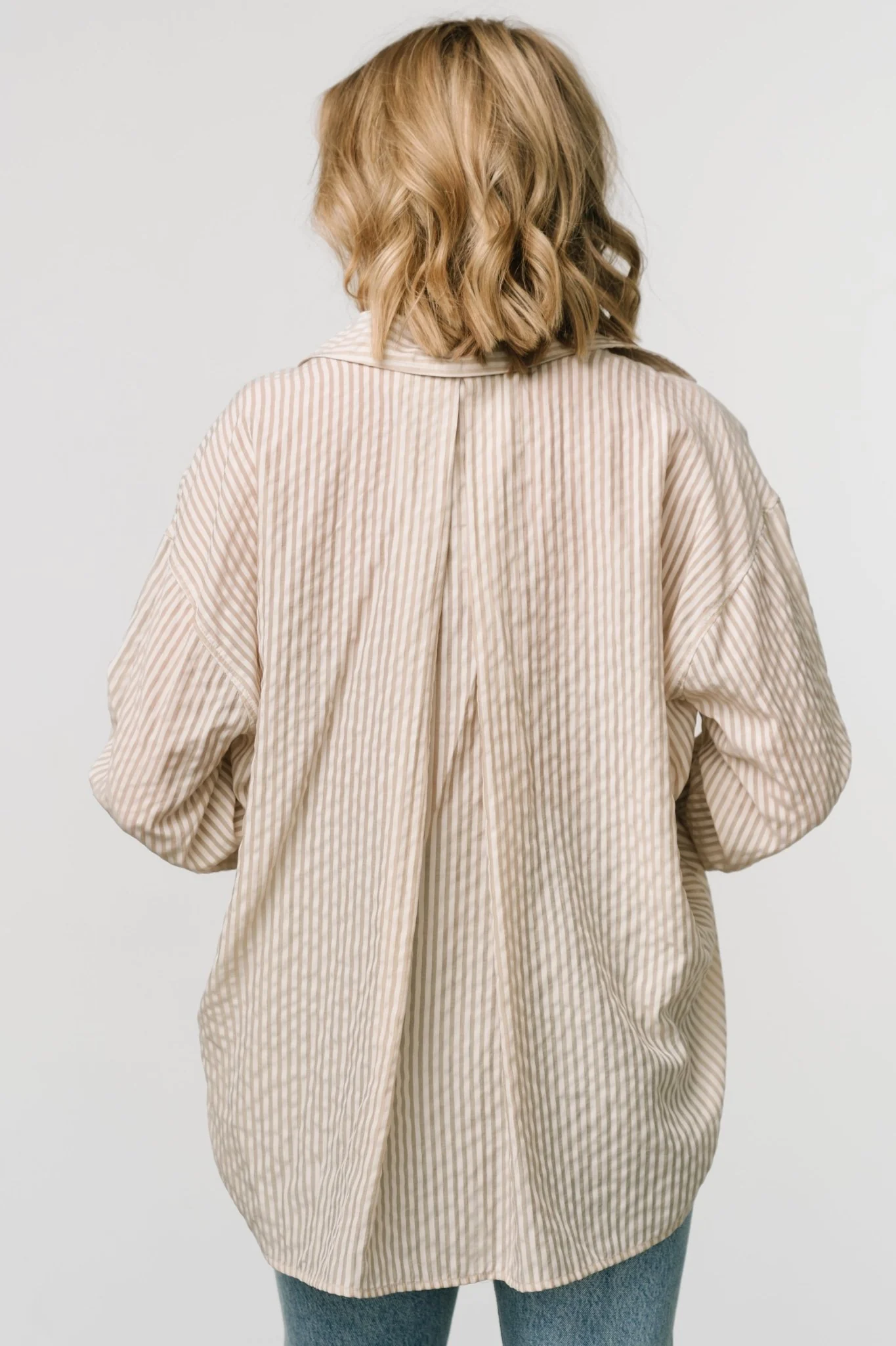 Sheldon Striped Oversized Top | Natural