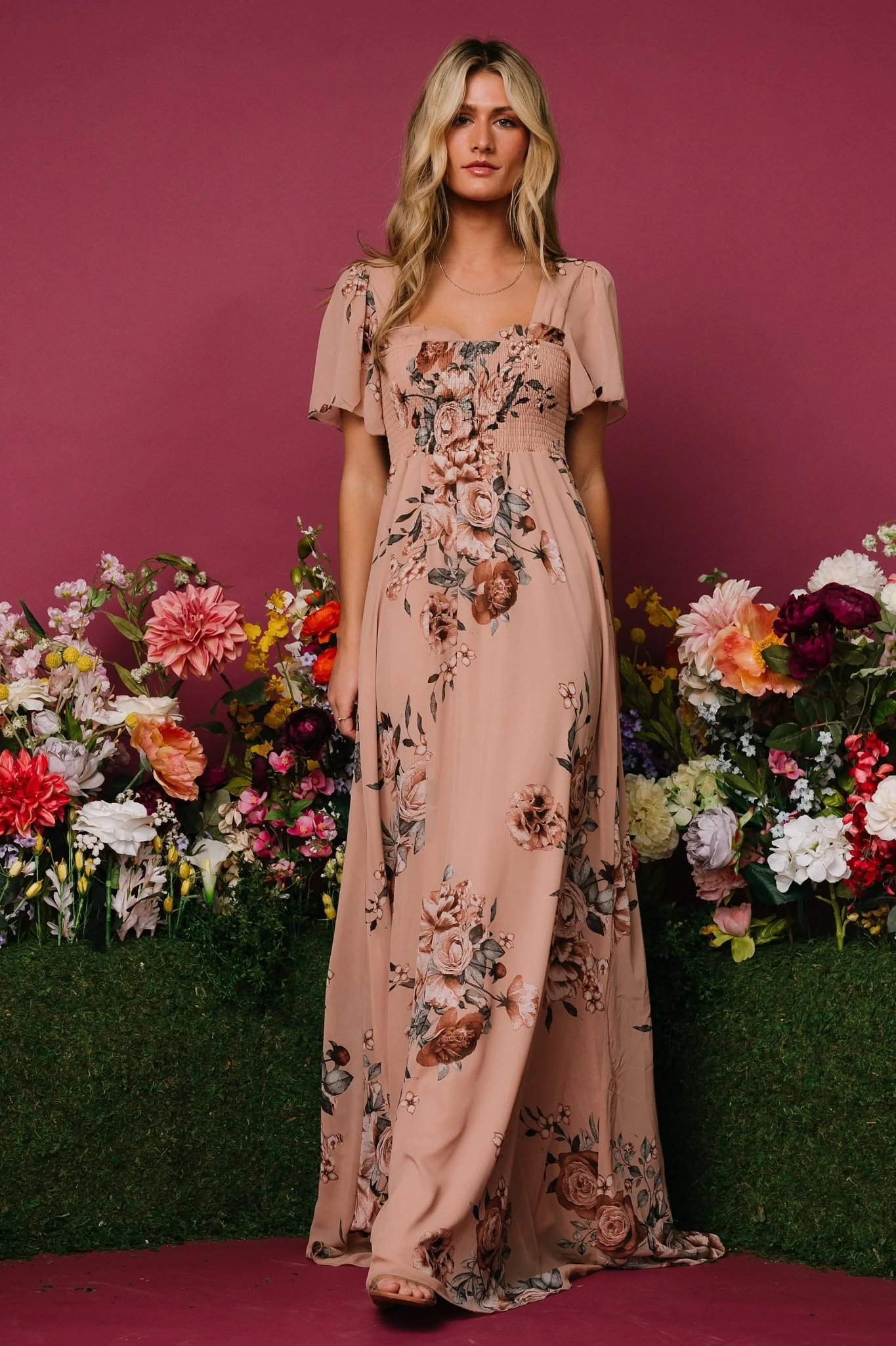 Fleur Maxi Dress | Nude Floral