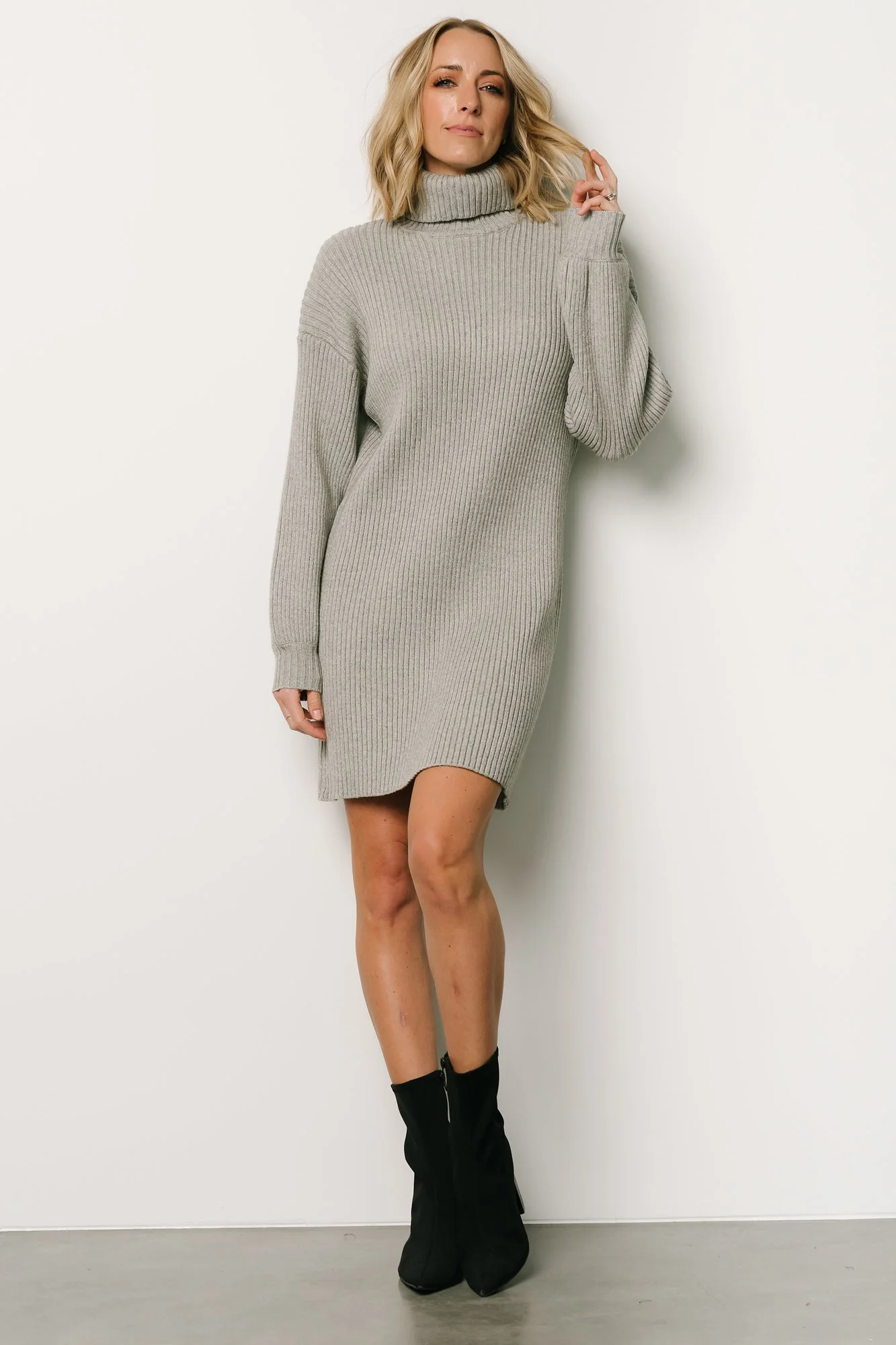 Julianne Sweater Dress | Light Gray