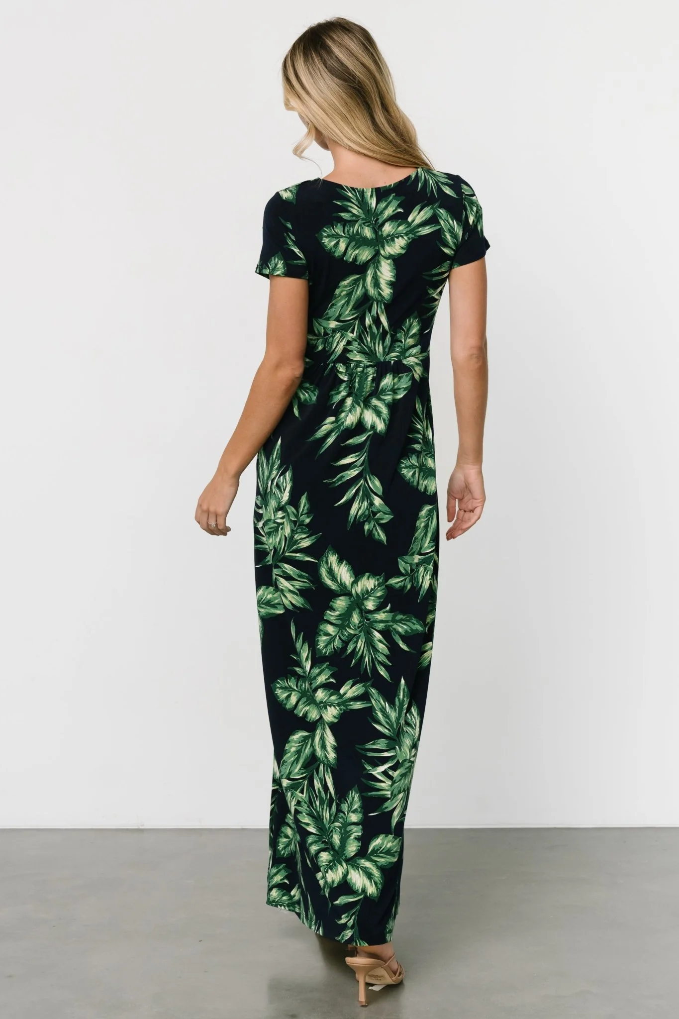 Soleil Maxi Dress | Black Leaf Print