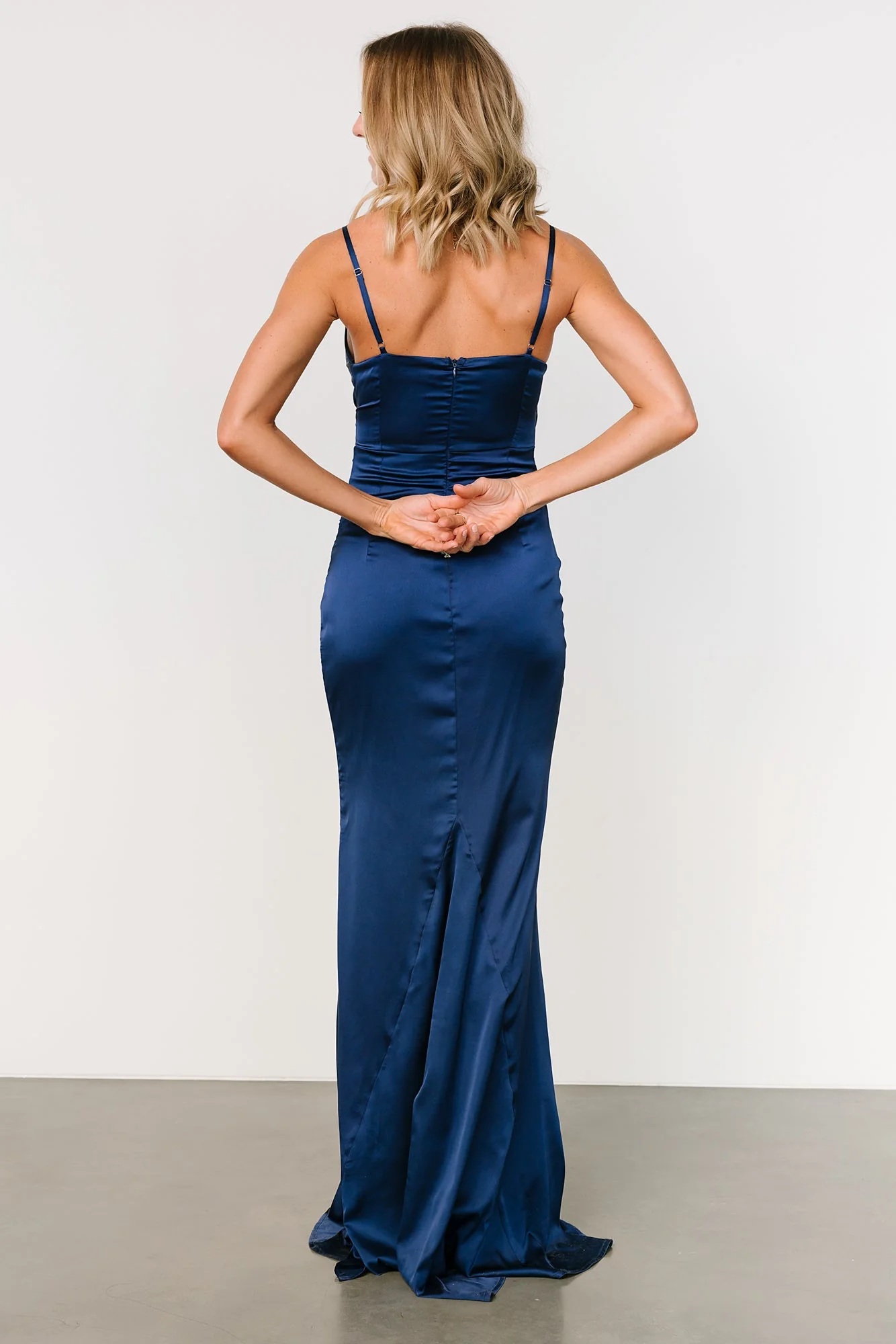 Monet Satin Gown | Navy