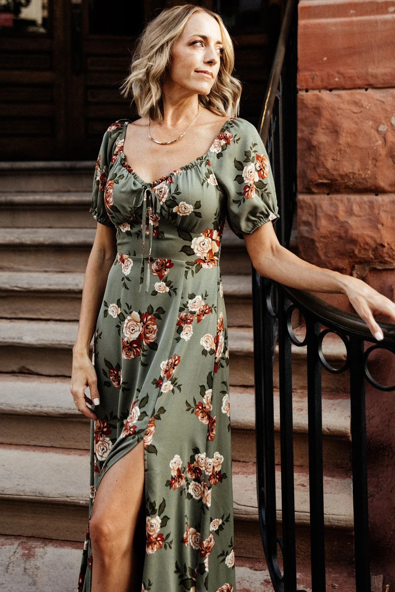 Angela Maxi Dress | Olive Rose Floral