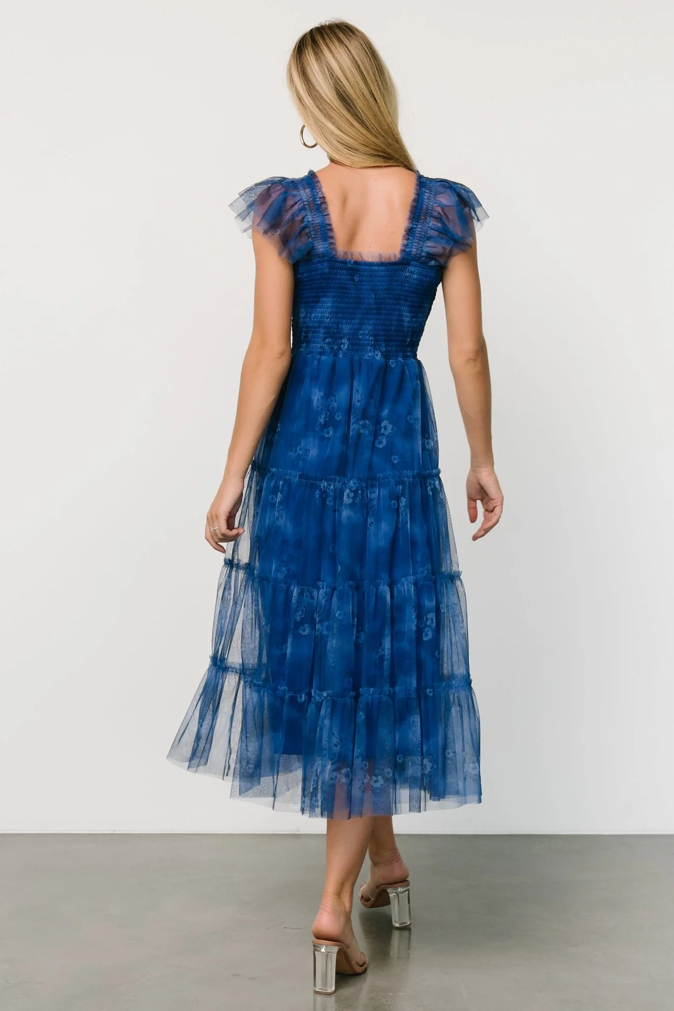Clementine Tulle Midi Dress | Cobalt