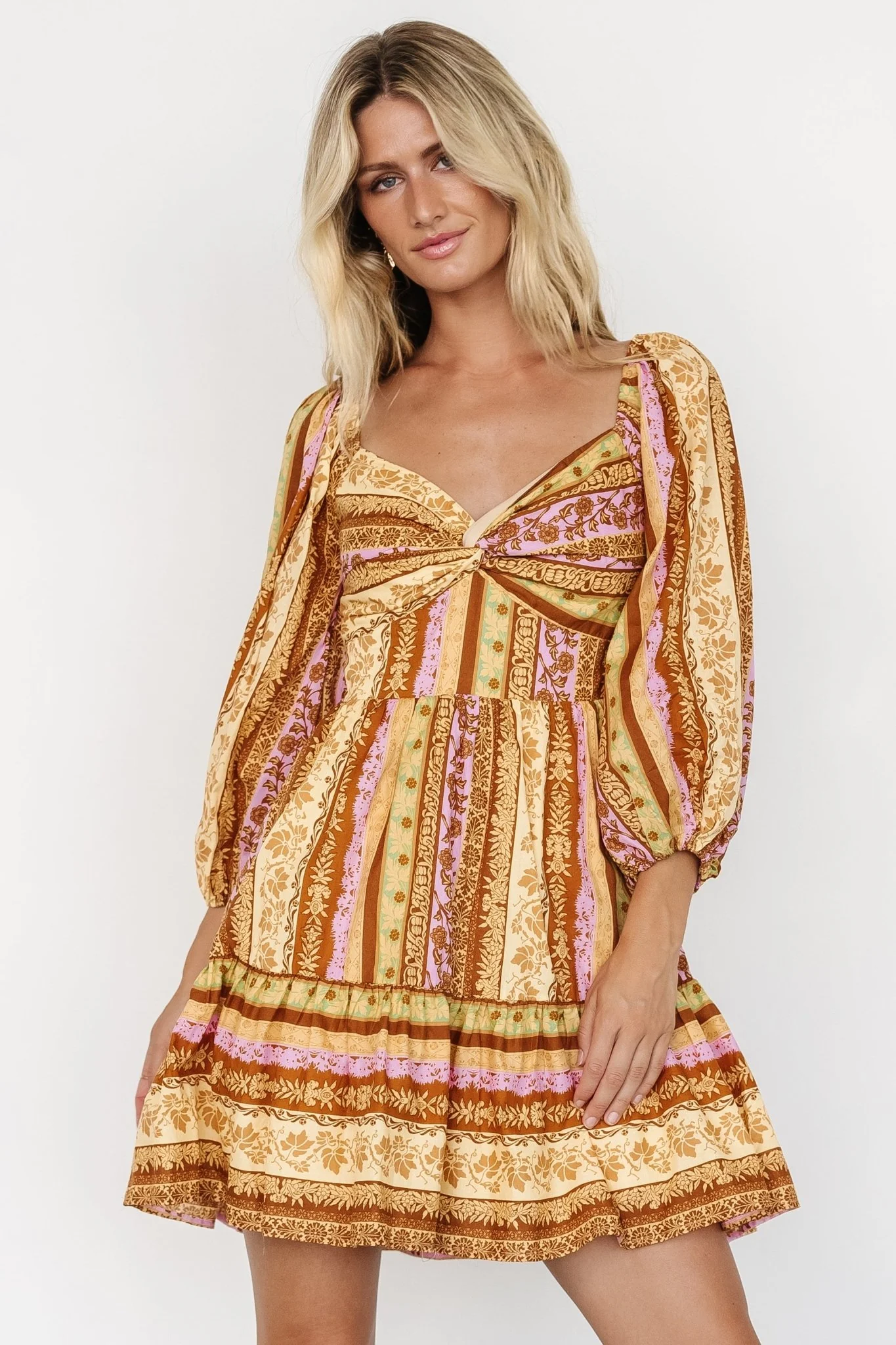 Moriah Mini Dress | Camel Multi