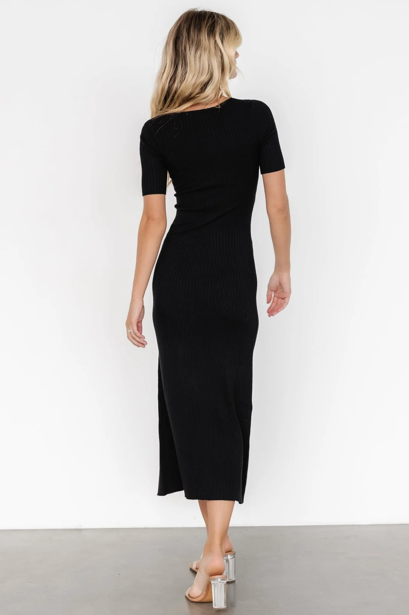 Keren Ribbed Maxi Dress | Black