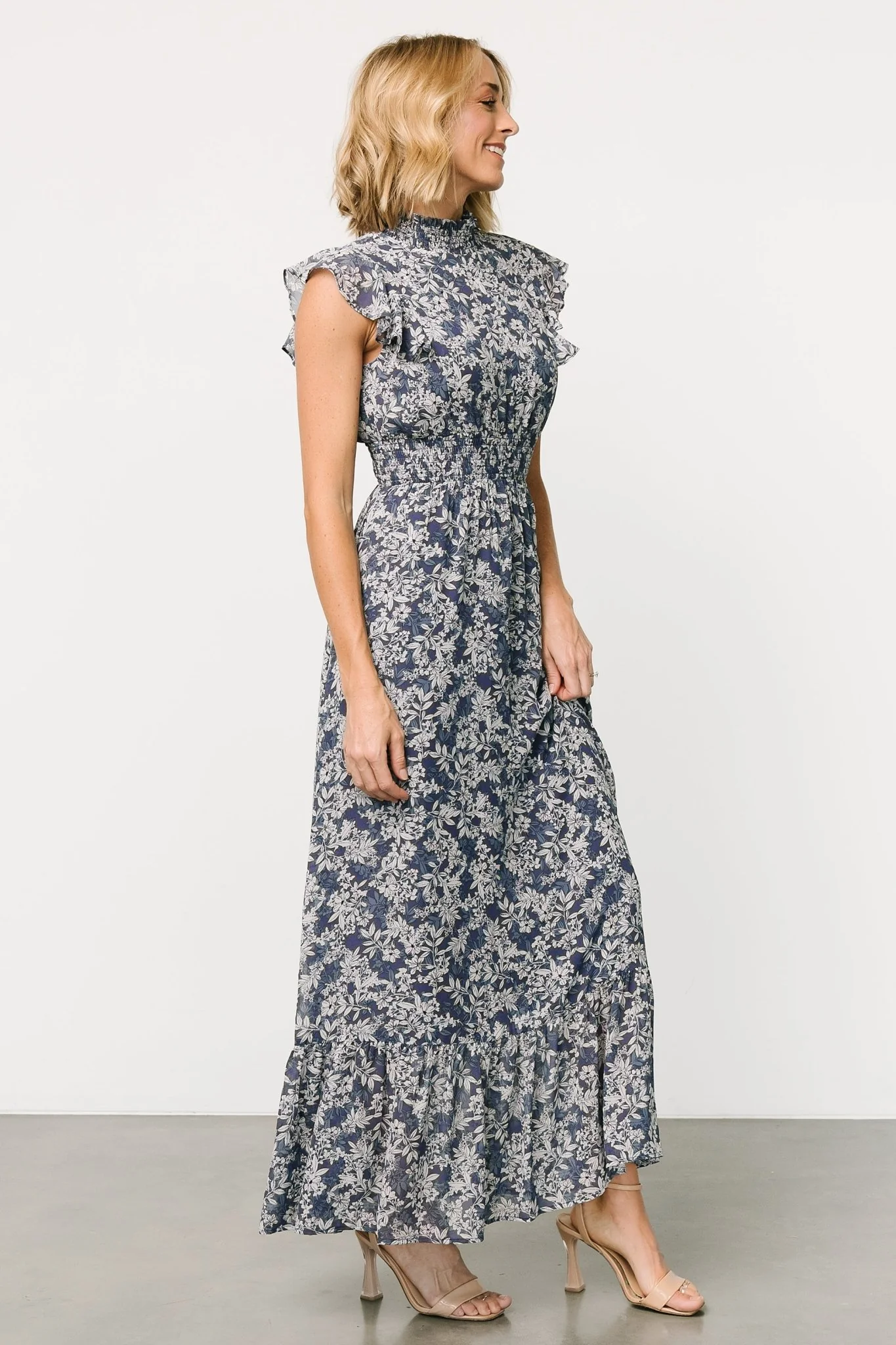 Kearny Ruffle Maxi Dress | Slate Print