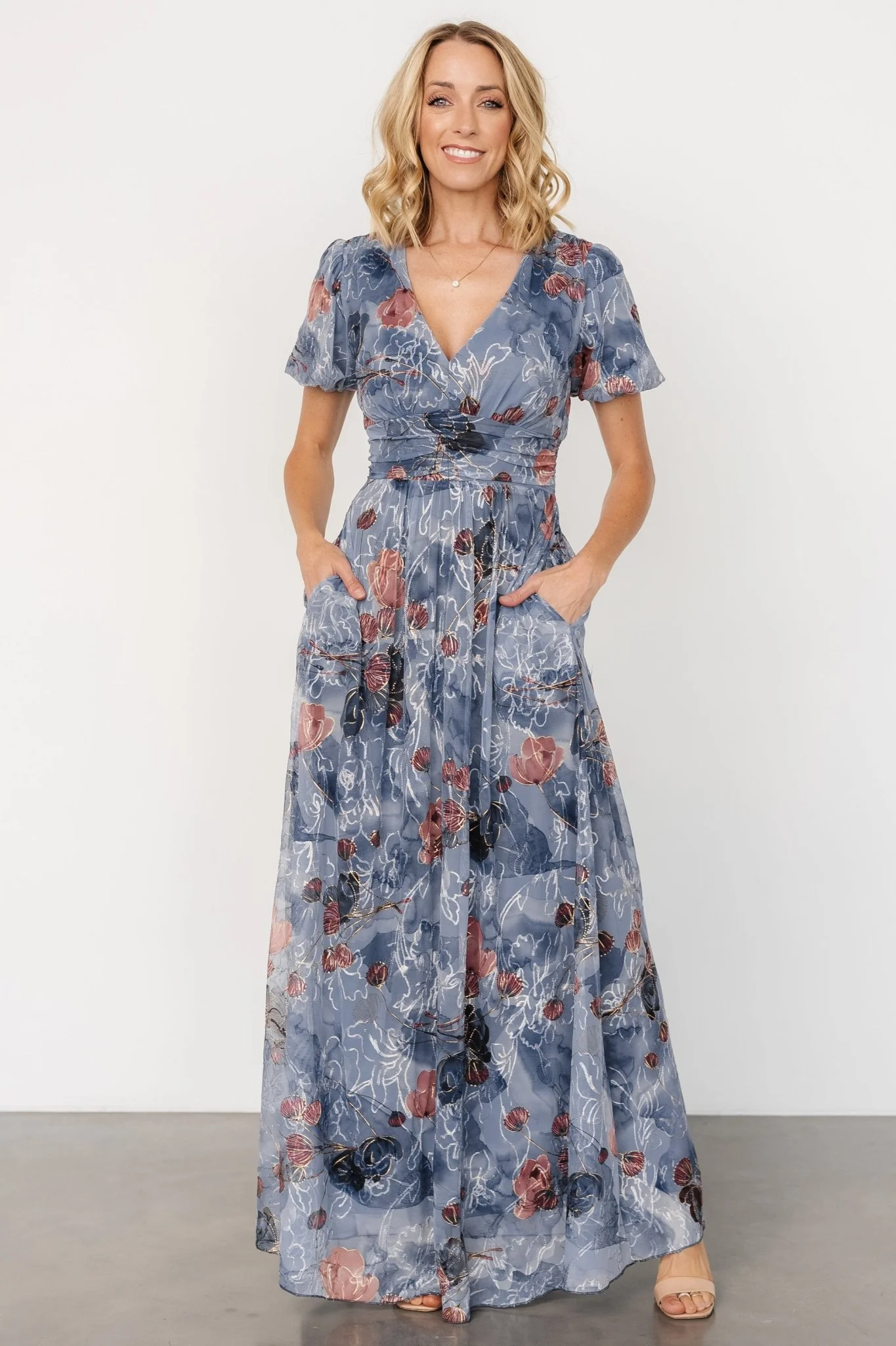 Ardley Maxi Dress | Slate Print