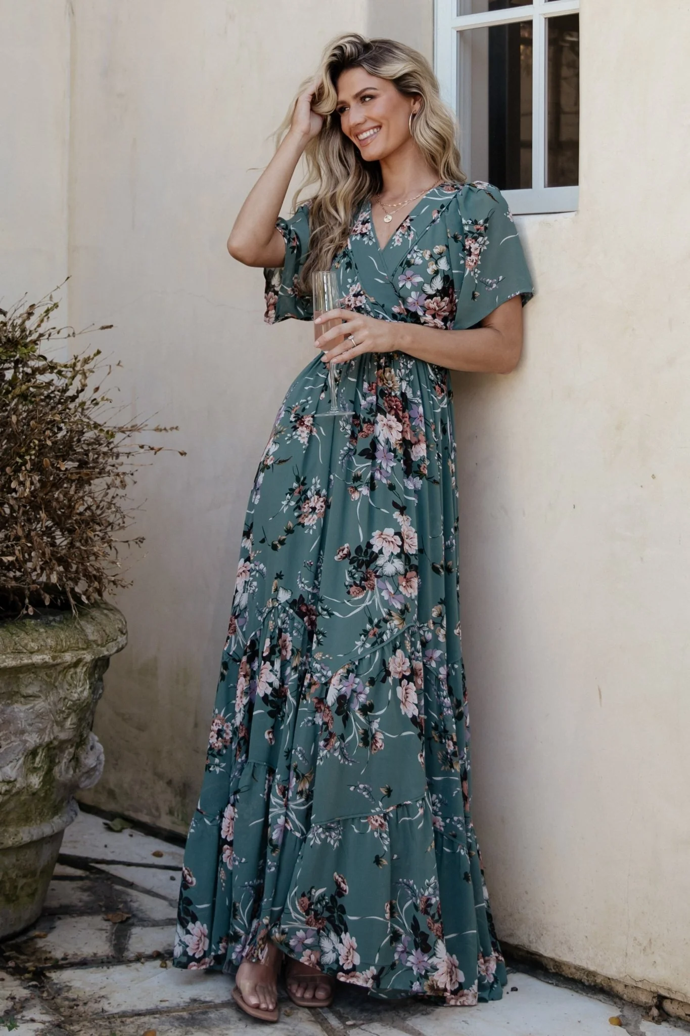 Katherine Maxi Dress | Dusty Green Floral