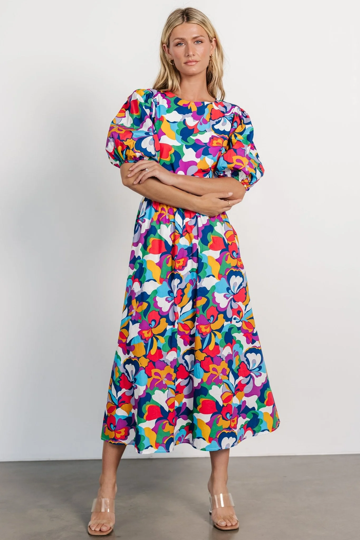 Elisa Open Back Dress | Multi Print