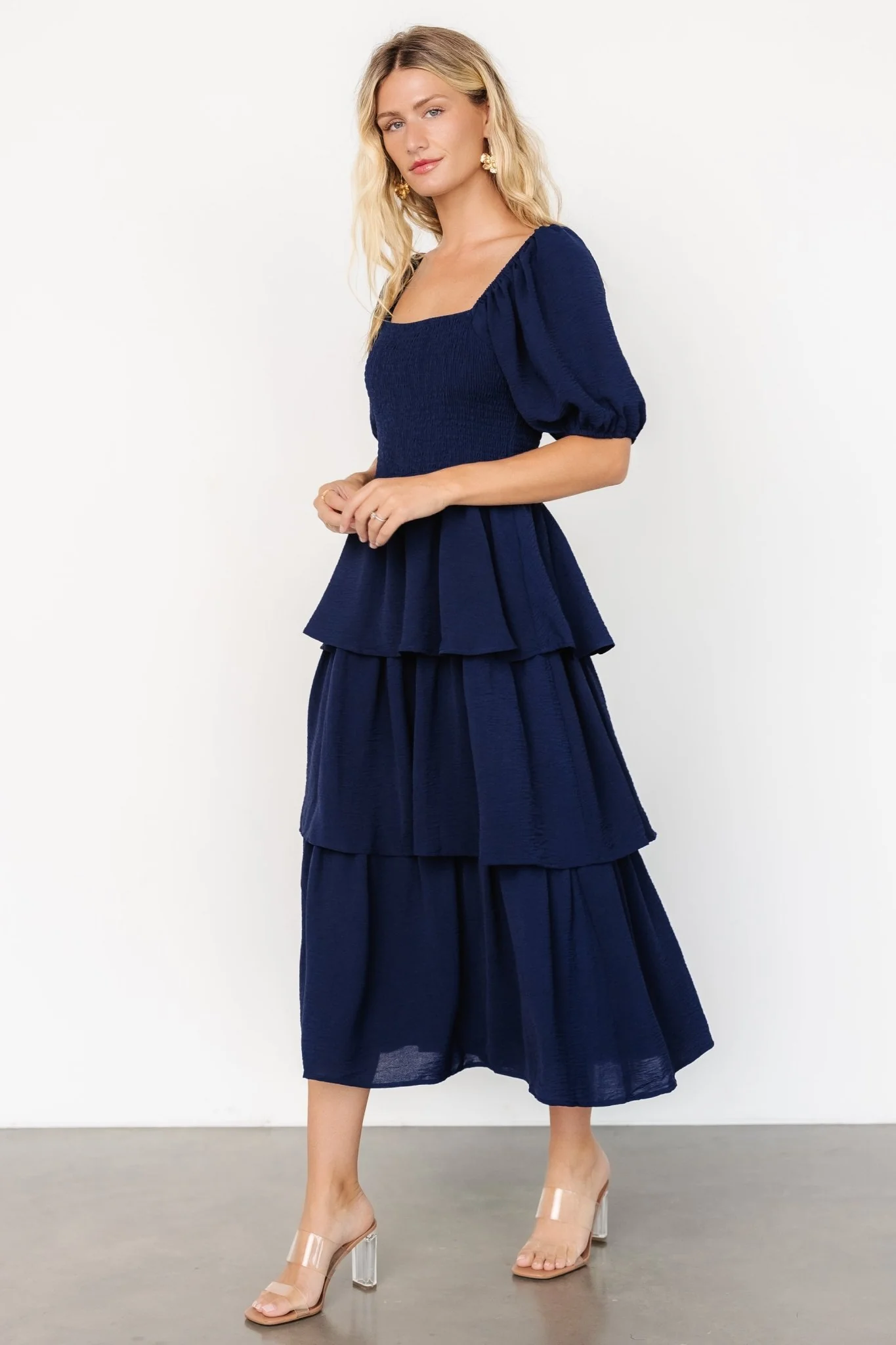 Ashbourne Tiered Dress | Midnight Blue