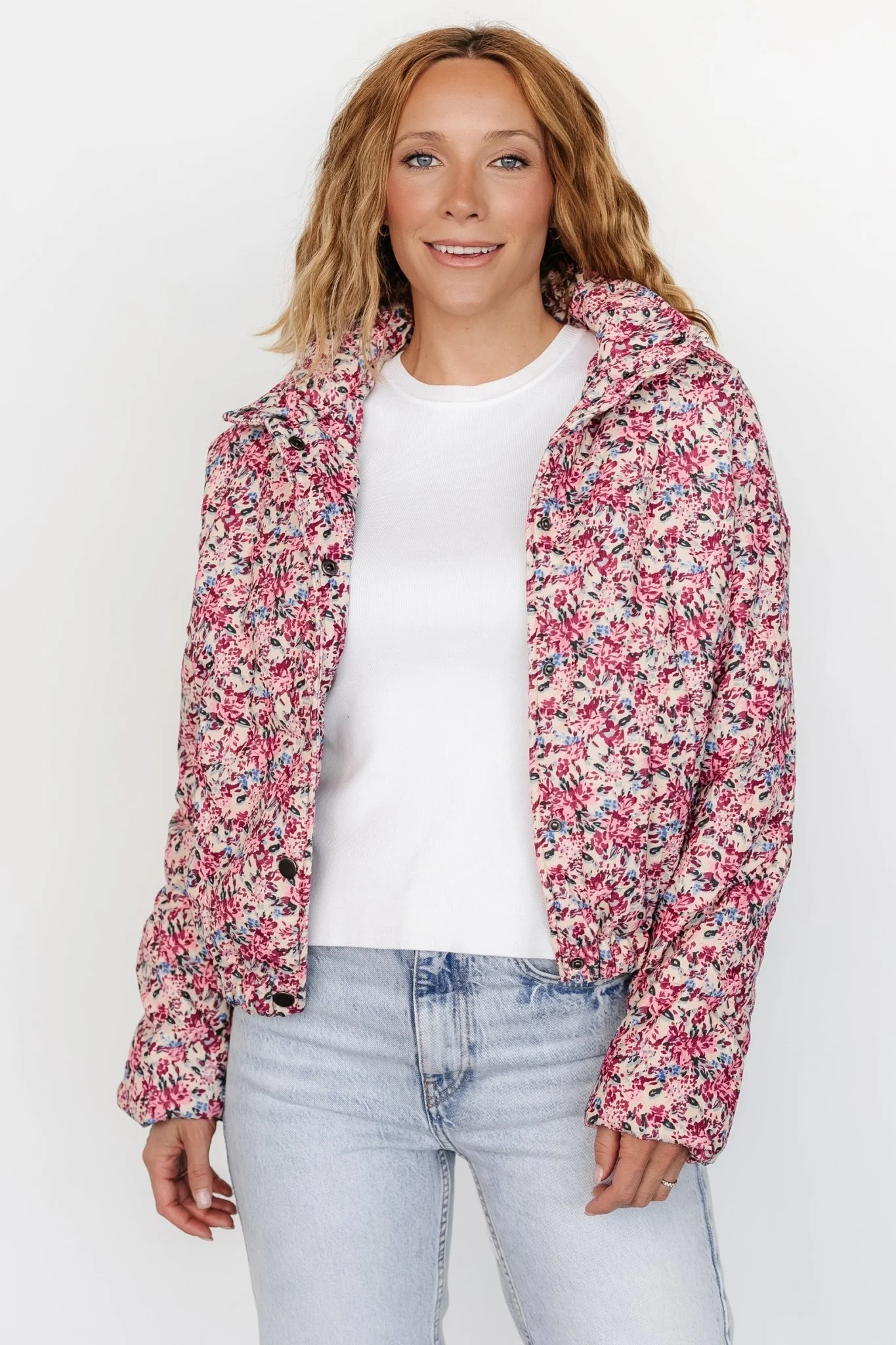 Mitchell Puffer Jacket | Fuchsia Multi