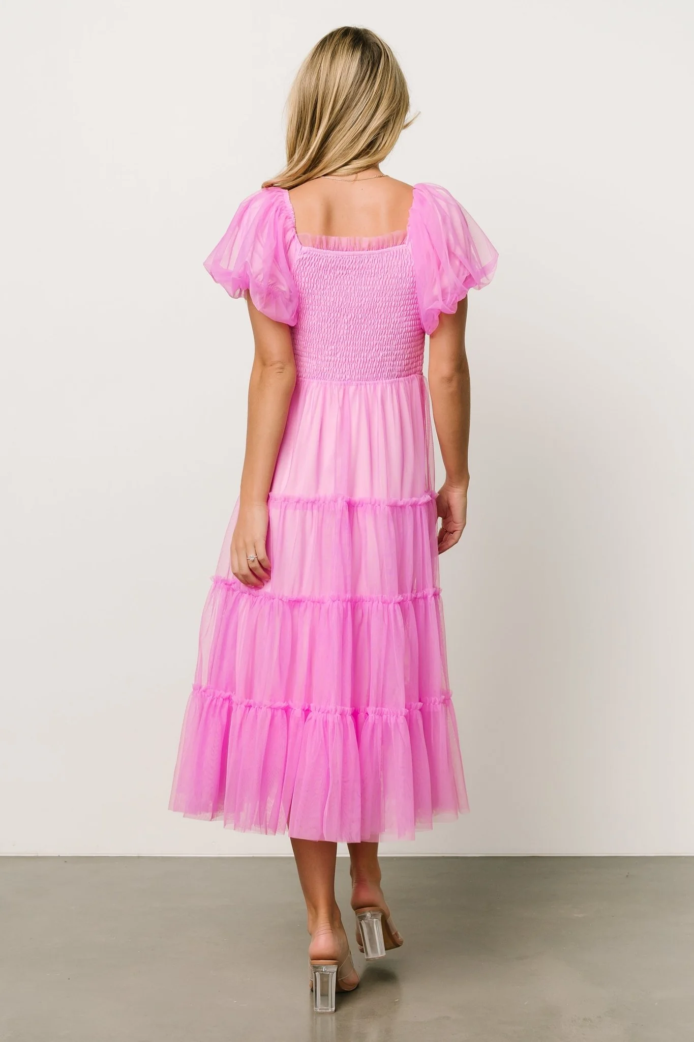 Liv Tulle Midi Dress | Pink