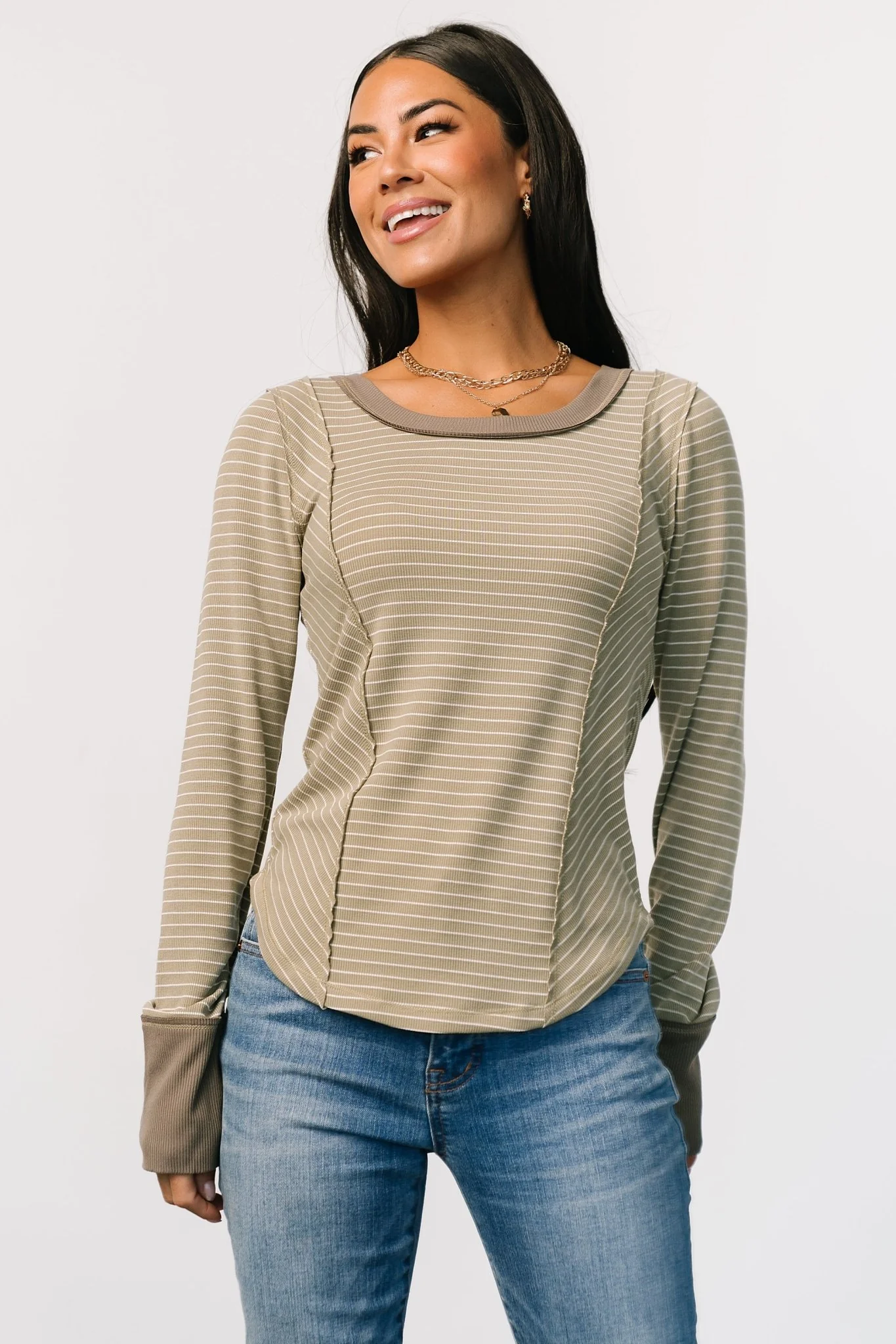 Ashford Striped Top | Olive