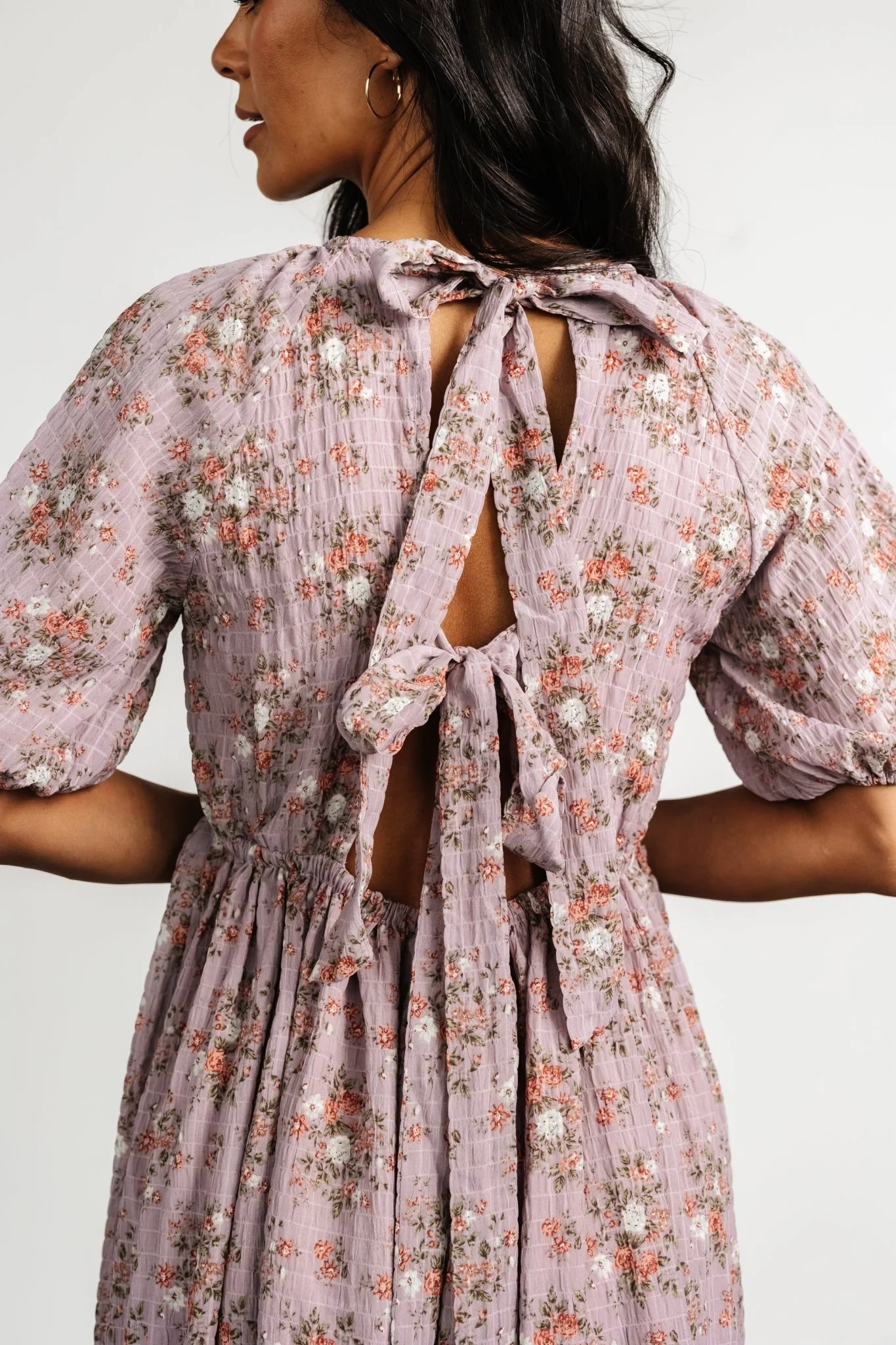 Lucinda Back Tie Dress | Lilac Floral