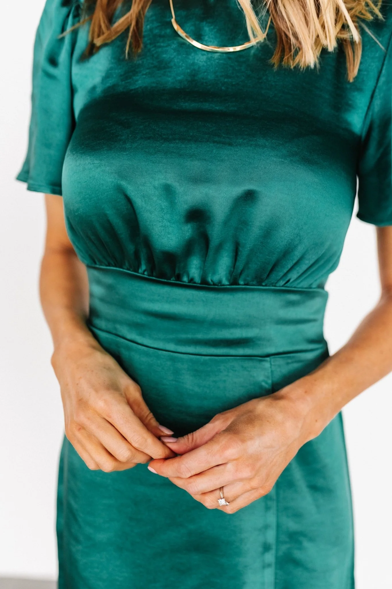 Allie Satin Dress | Emerald