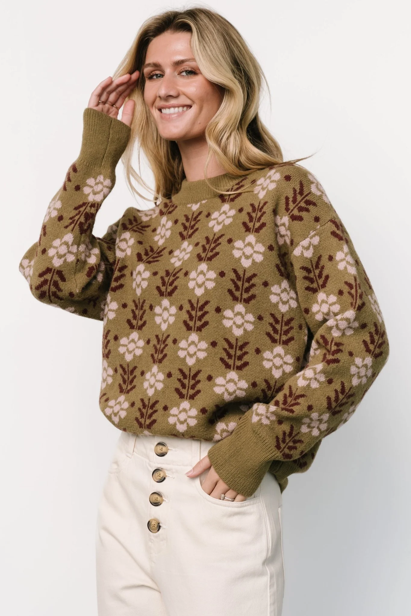 Norris Sweater | Olive Multi Floral