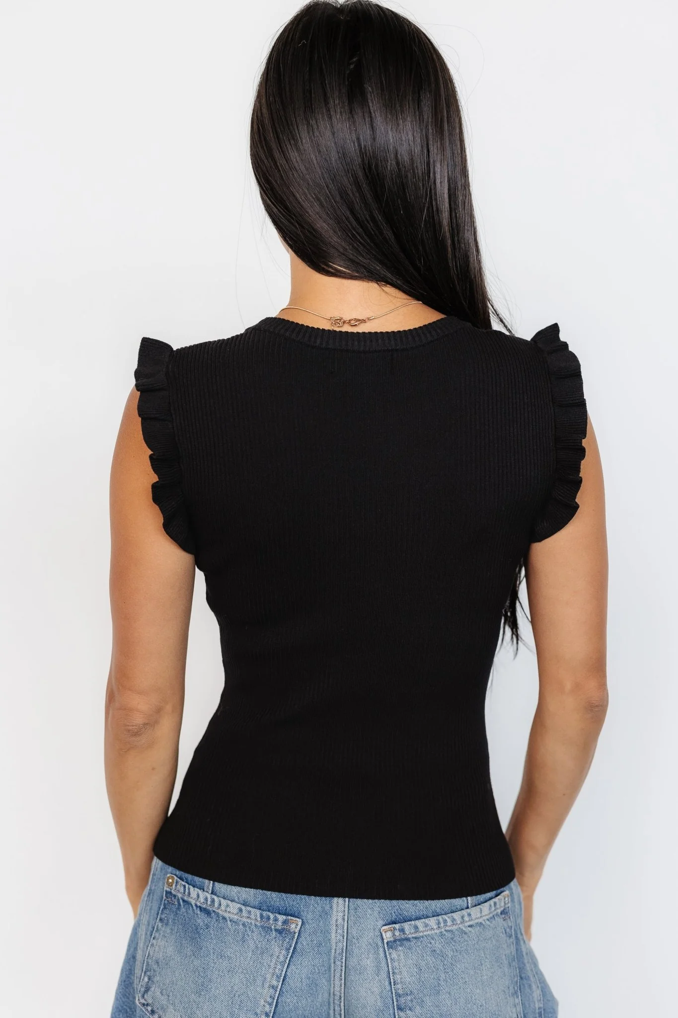 Shay Ribbed Top | Black
