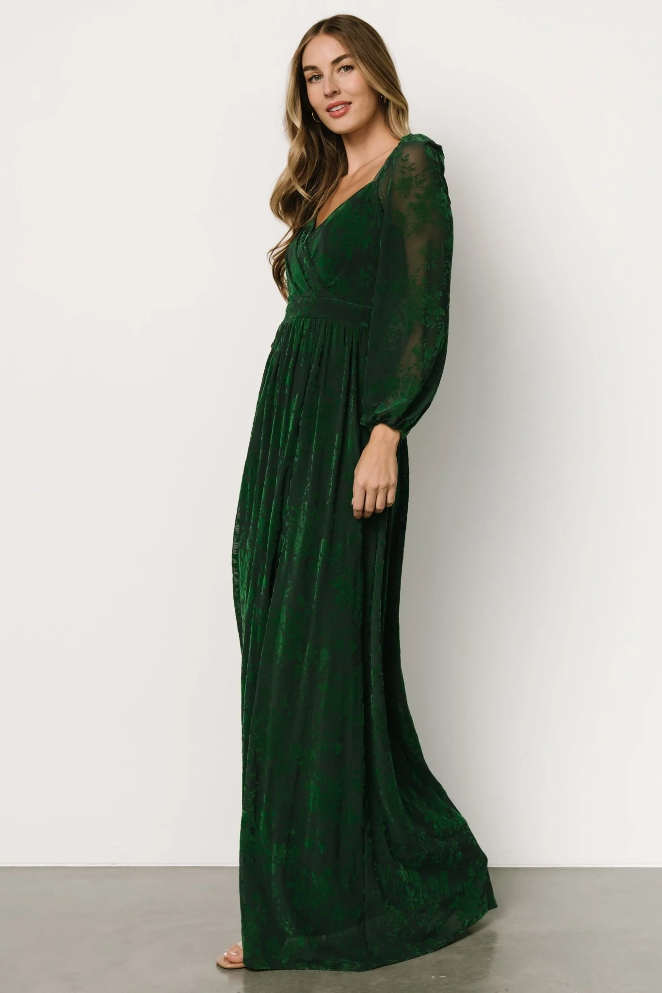 Mable Velvet Maxi Dress | Green