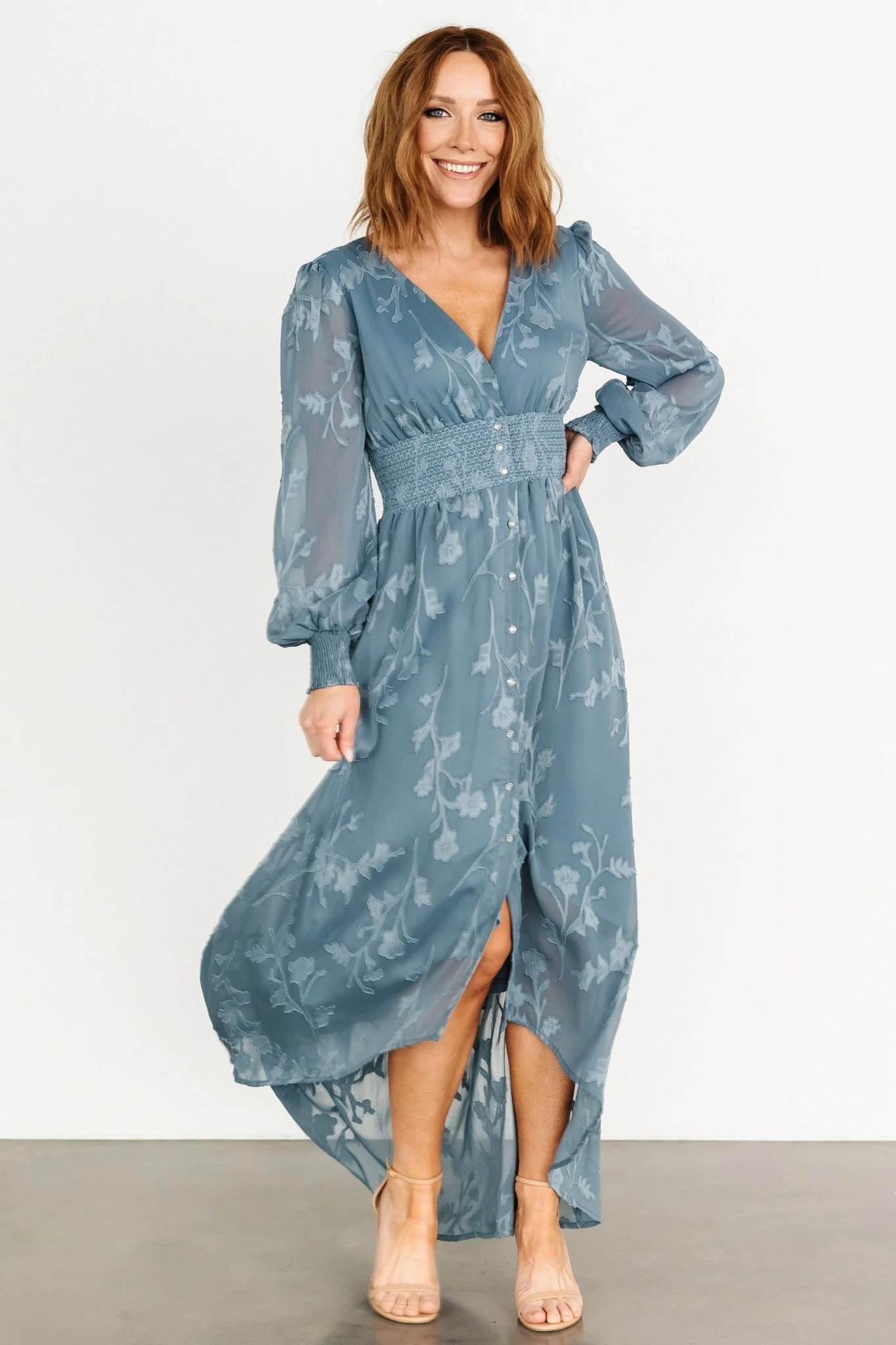 Mayfair High Low Maxi Dress | Slate Blue