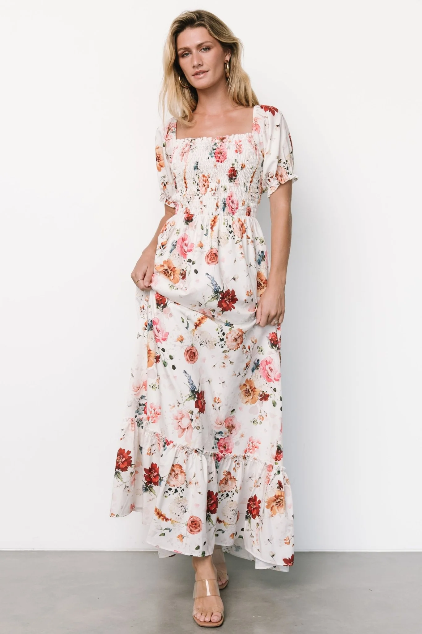 Capri Smocked Maxi Dress | Multi Floral