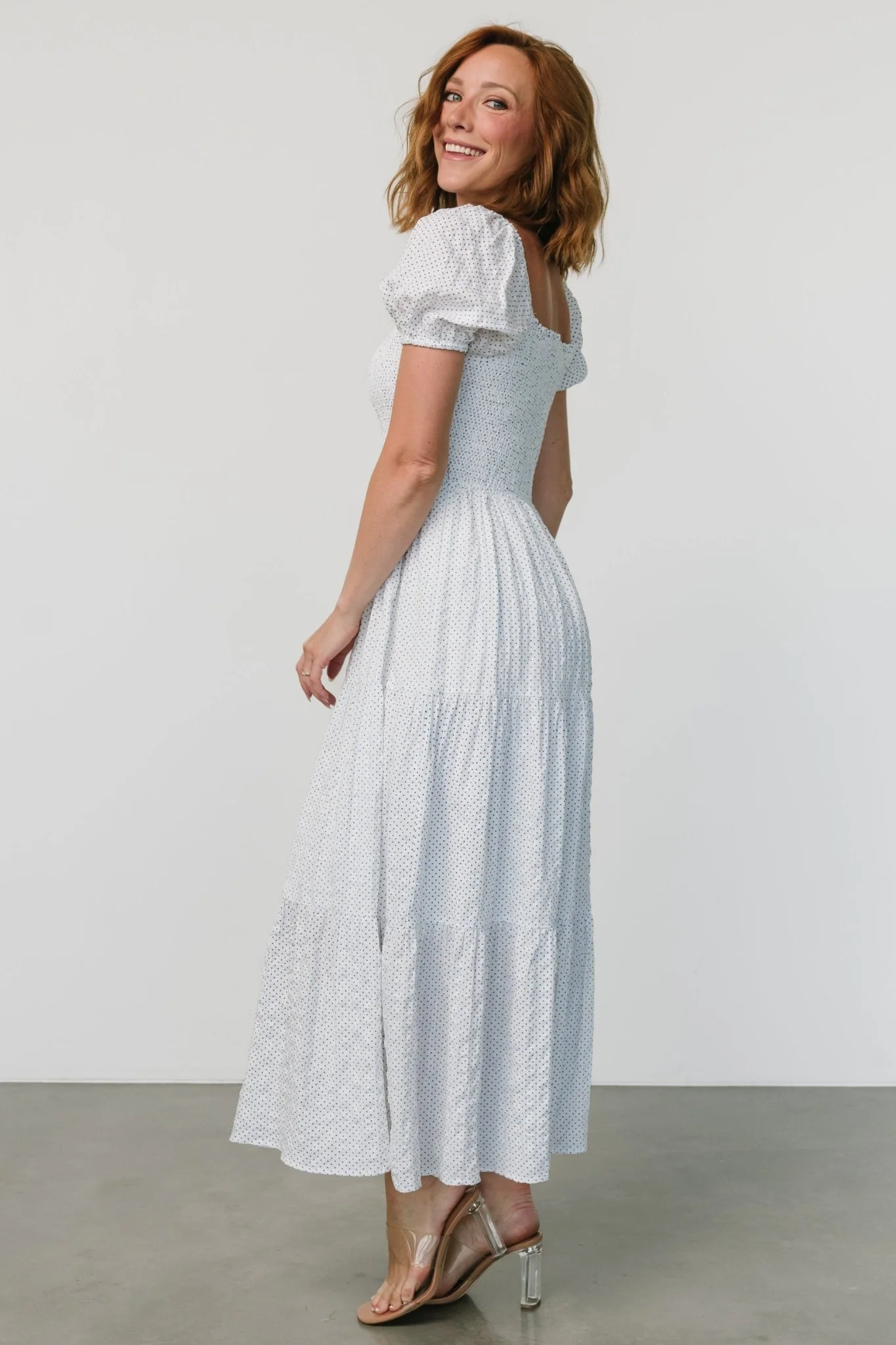 Calliope Smocked Maxi Dress | White Print