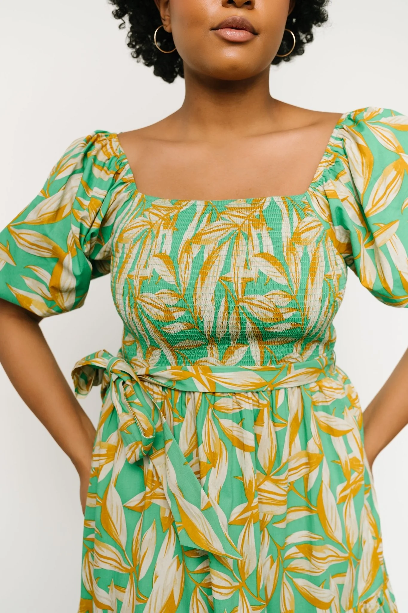 Forsythe Smocked Maxi Dress | Green Print