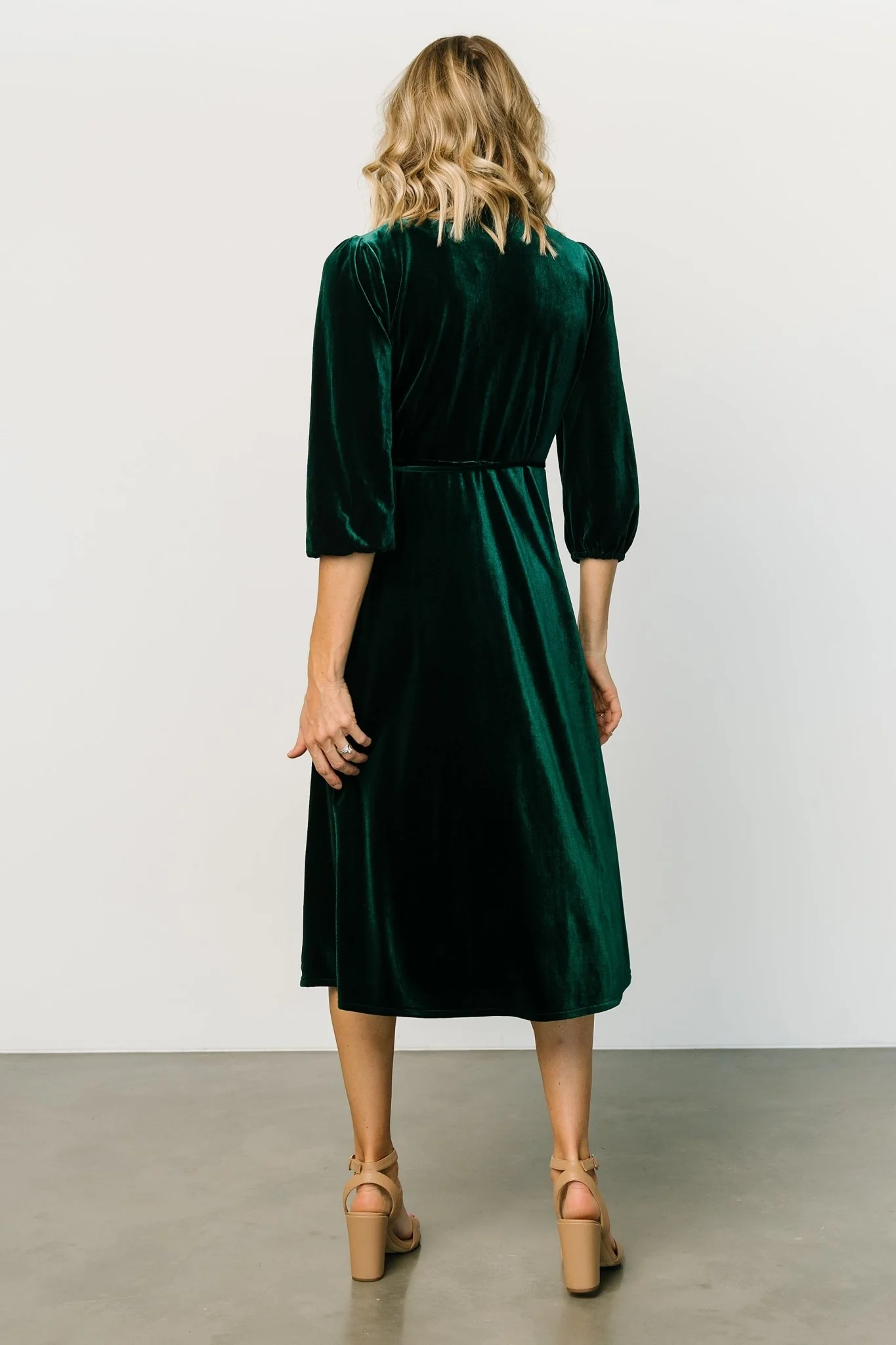 Beckinsale Velvet Wrap Dress | Dark Green