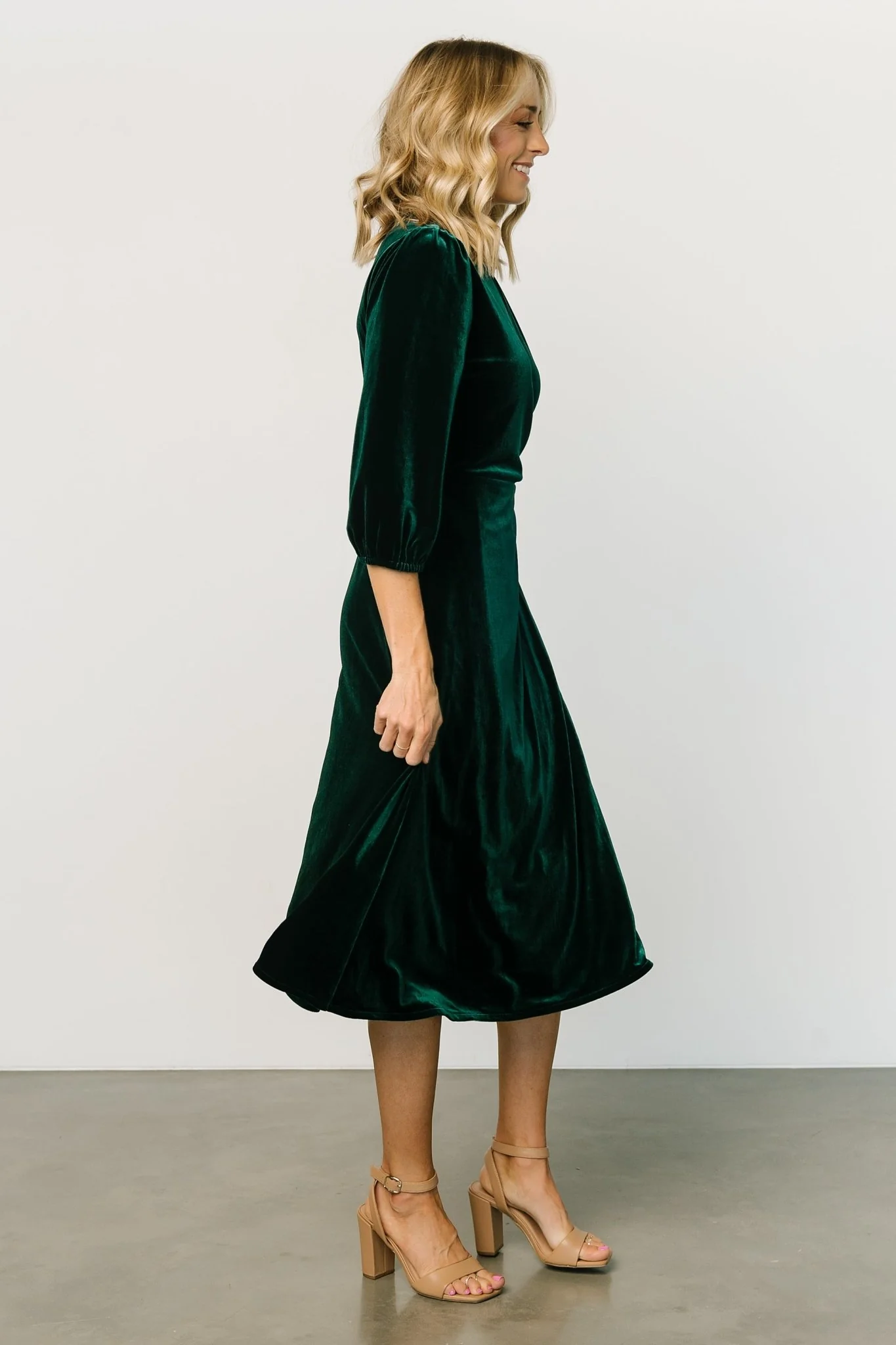Beckinsale Velvet Wrap Dress | Dark Green