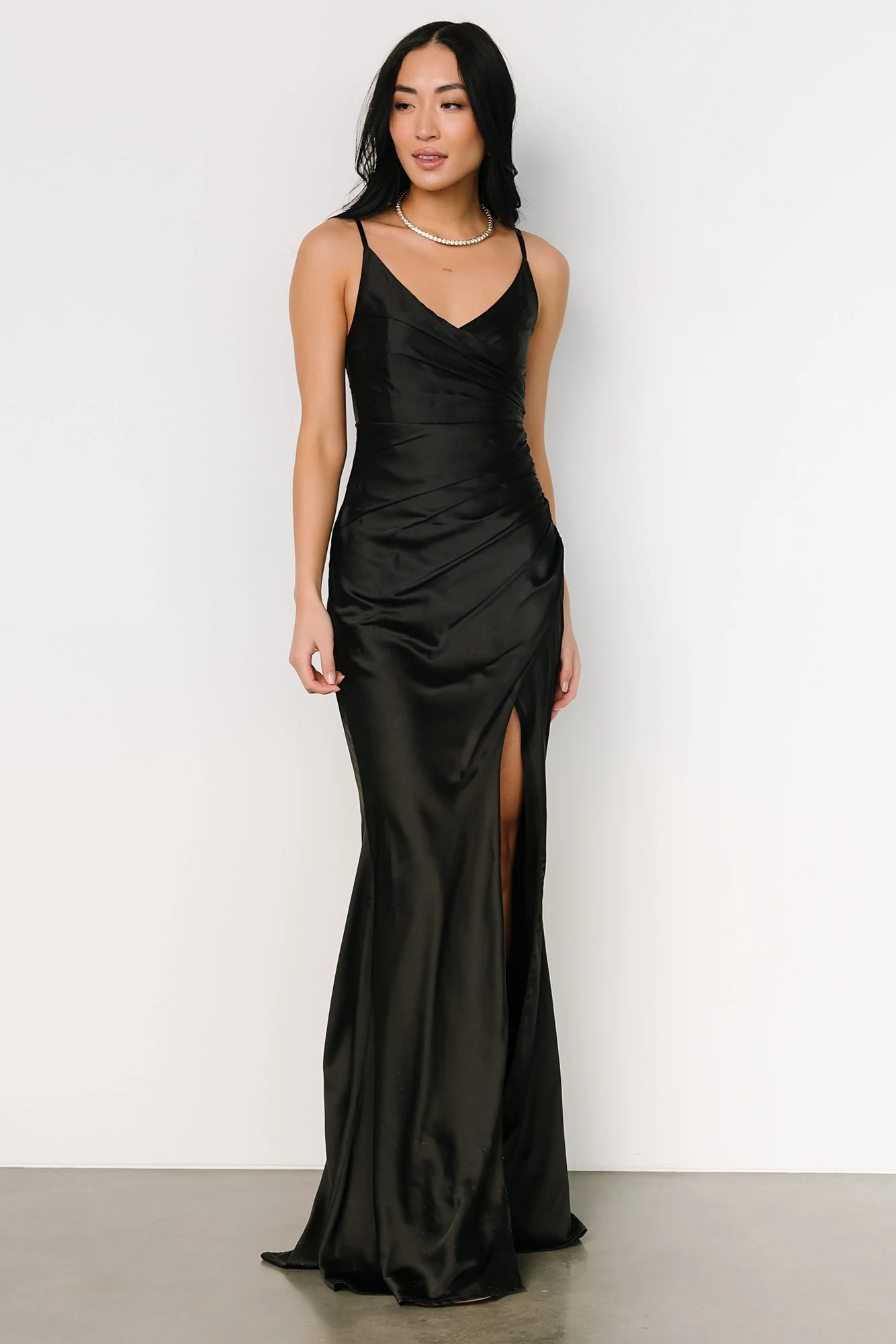 Monet Satin Gown | Black