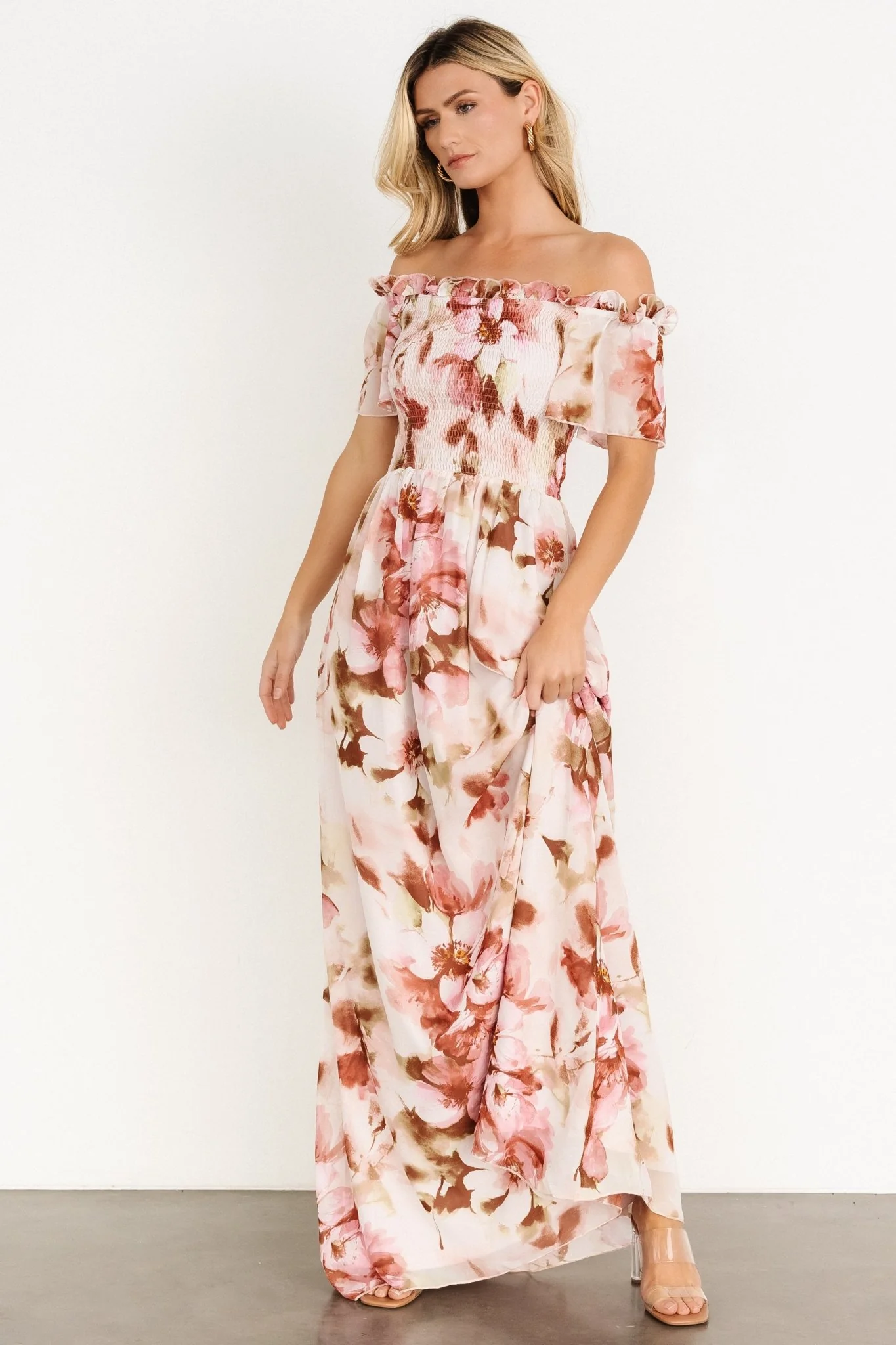 Elina Maxi Dress | Mauve Multi Floral