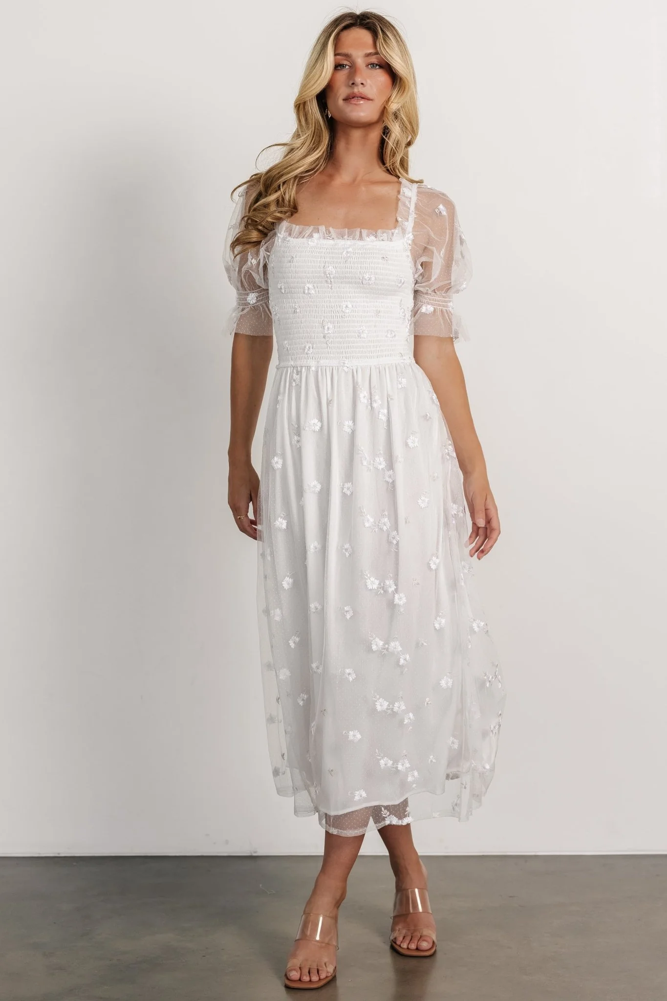 Emilia Embroidered Dress | Off White