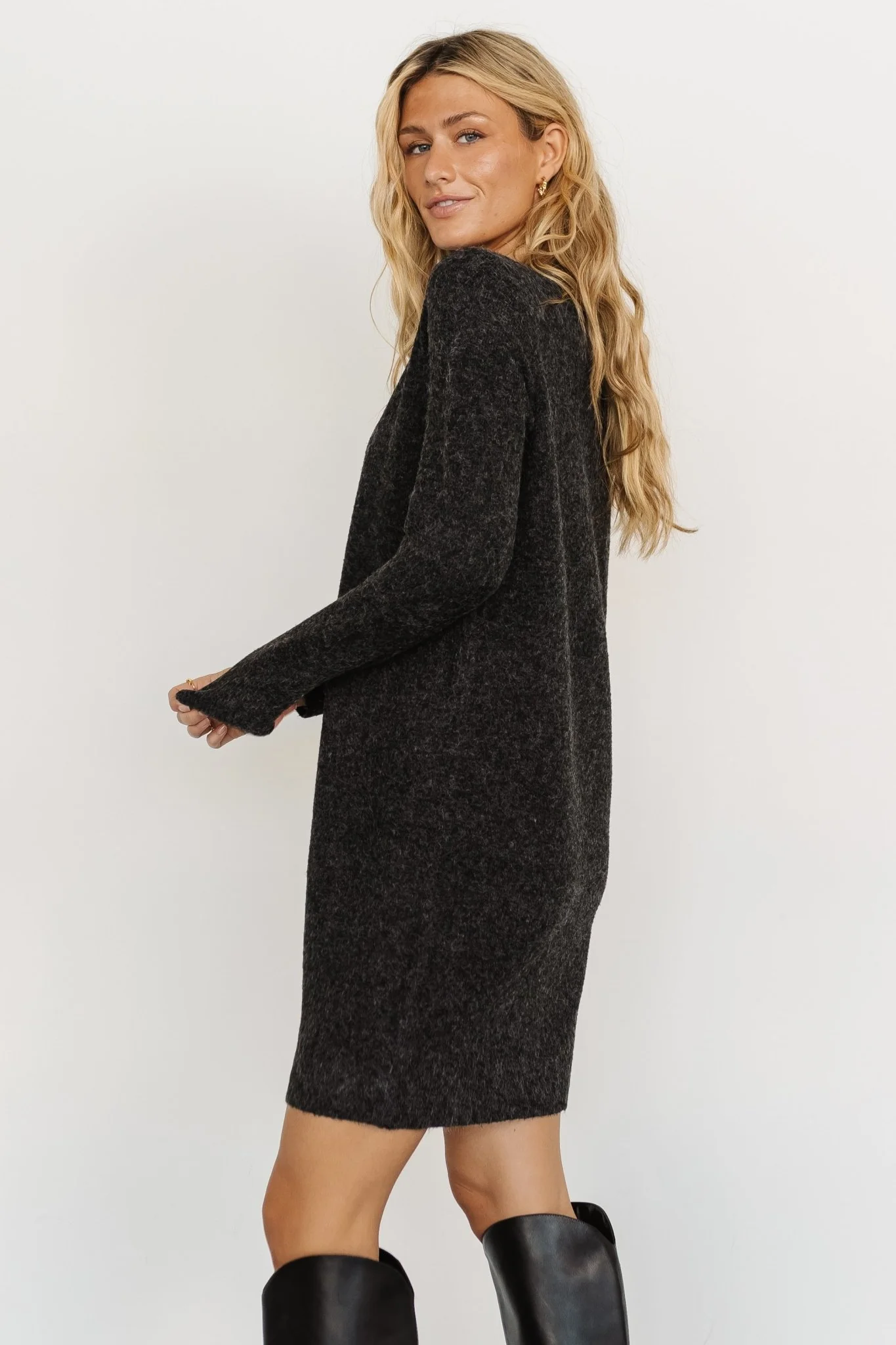 Miller Sweater Dress | Charcoal Black
