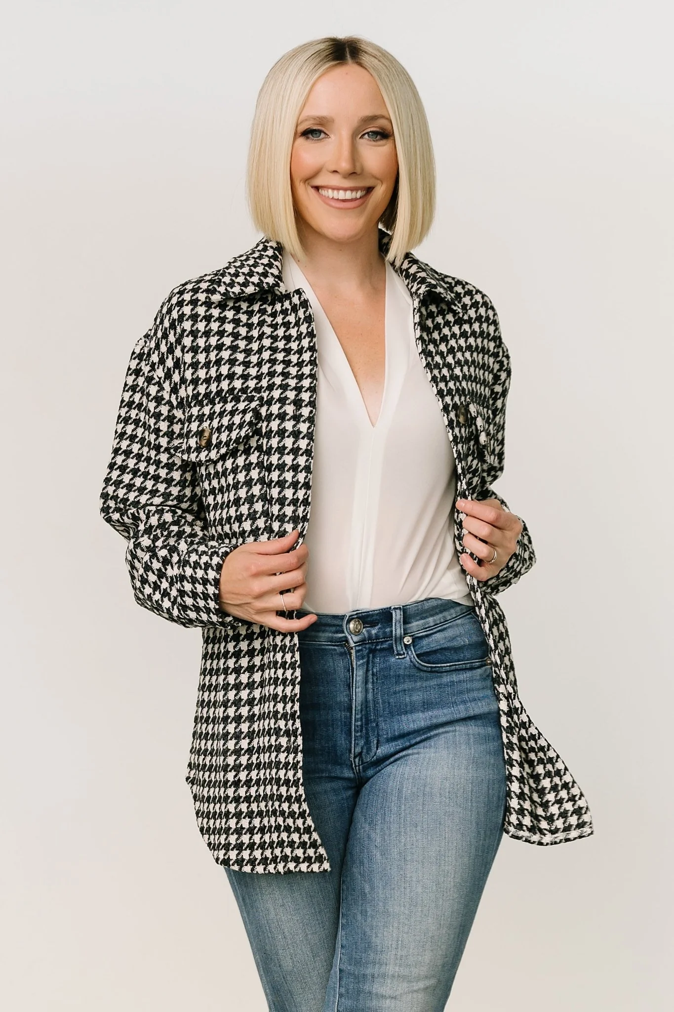 Bridger Houndstooth Jacket | Dark Navy + Ivory