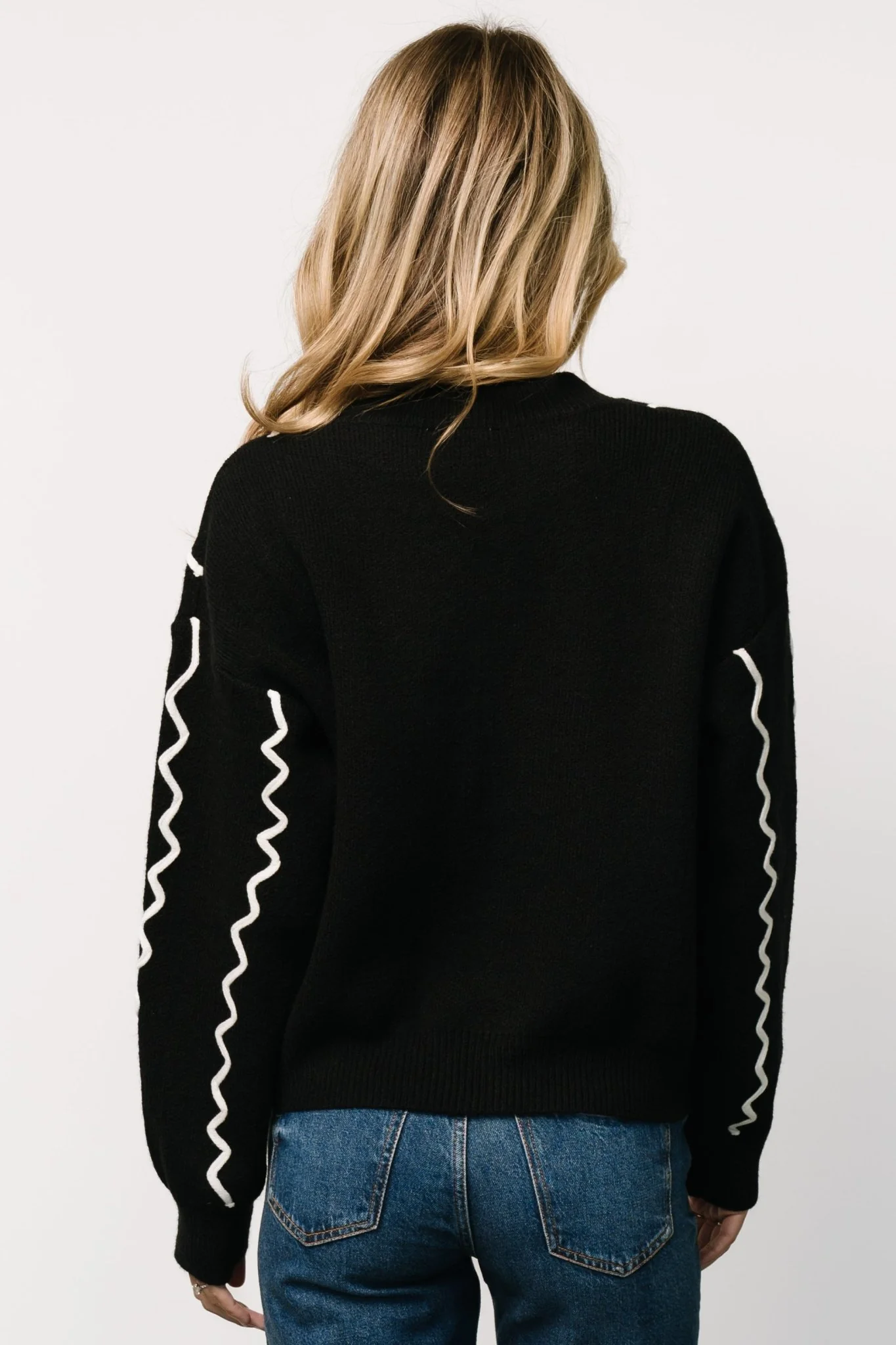 Misha Patterned Sweater | Black