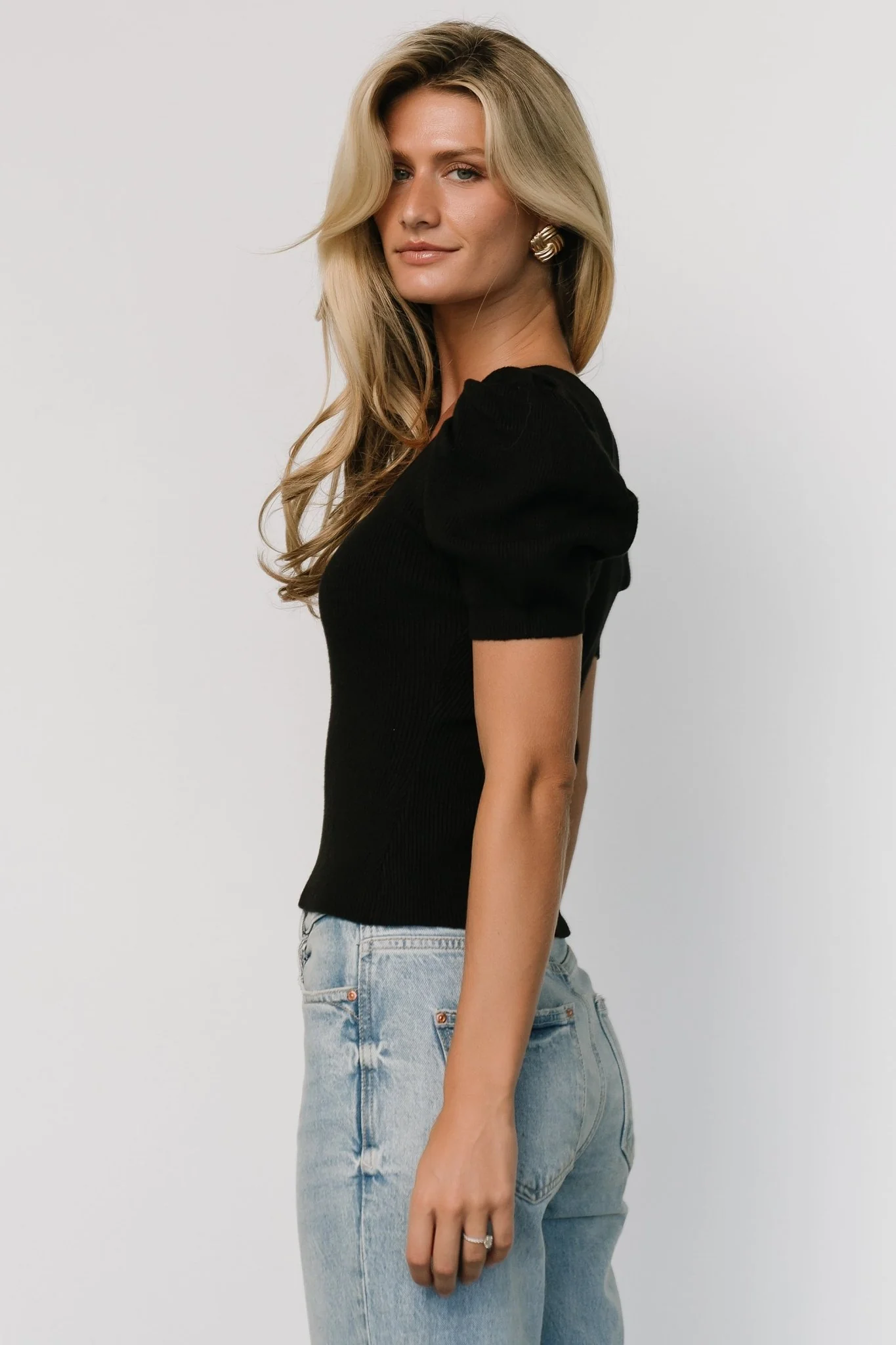 Brynlee Sweater Top | Black