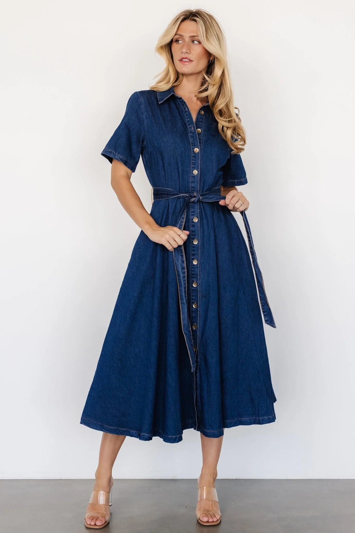 Janelle Midi Dress | Denim Blue